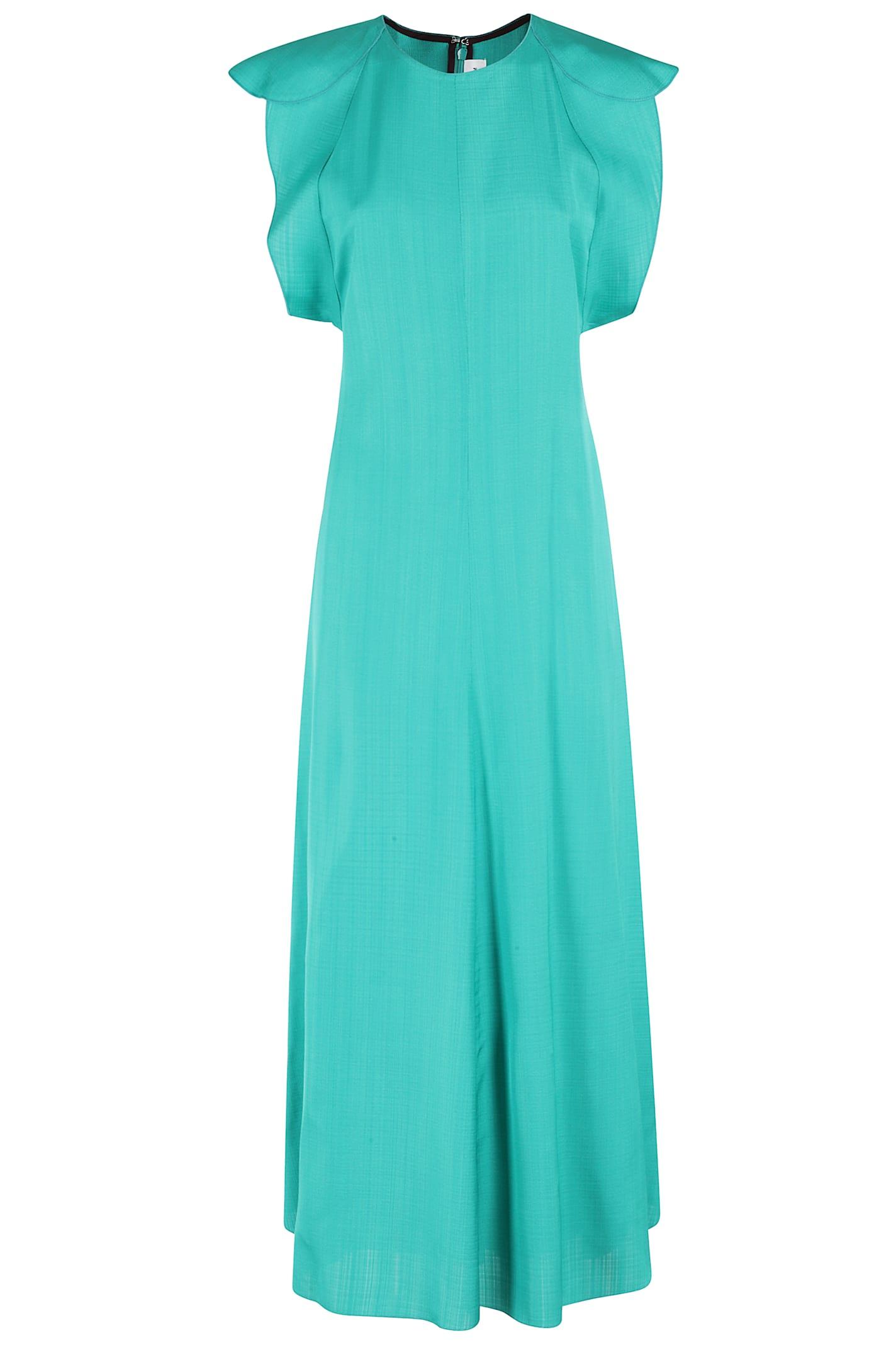 Victoria Beckham Folded Cap Sleeve Midi Dress