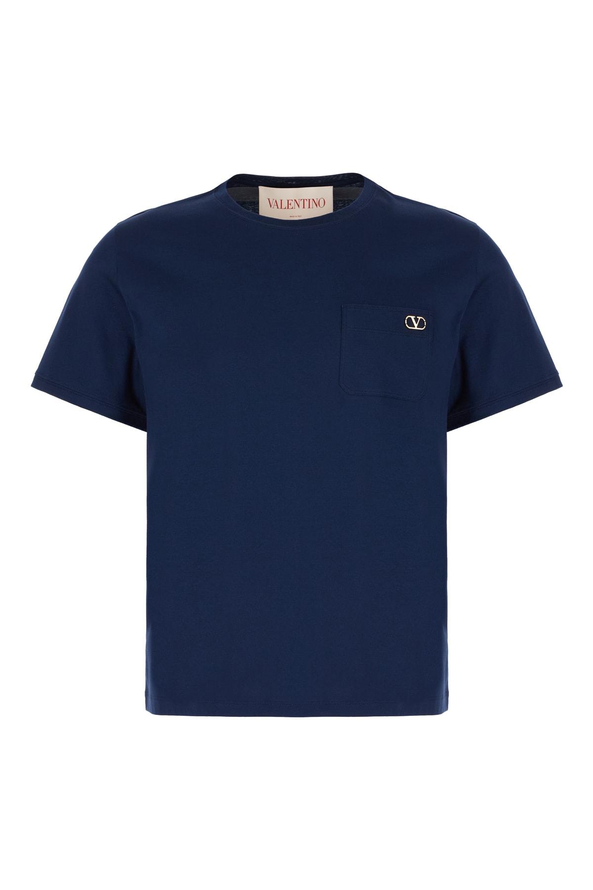 Valentino Garavani Navy Blue Cotton T-shirt