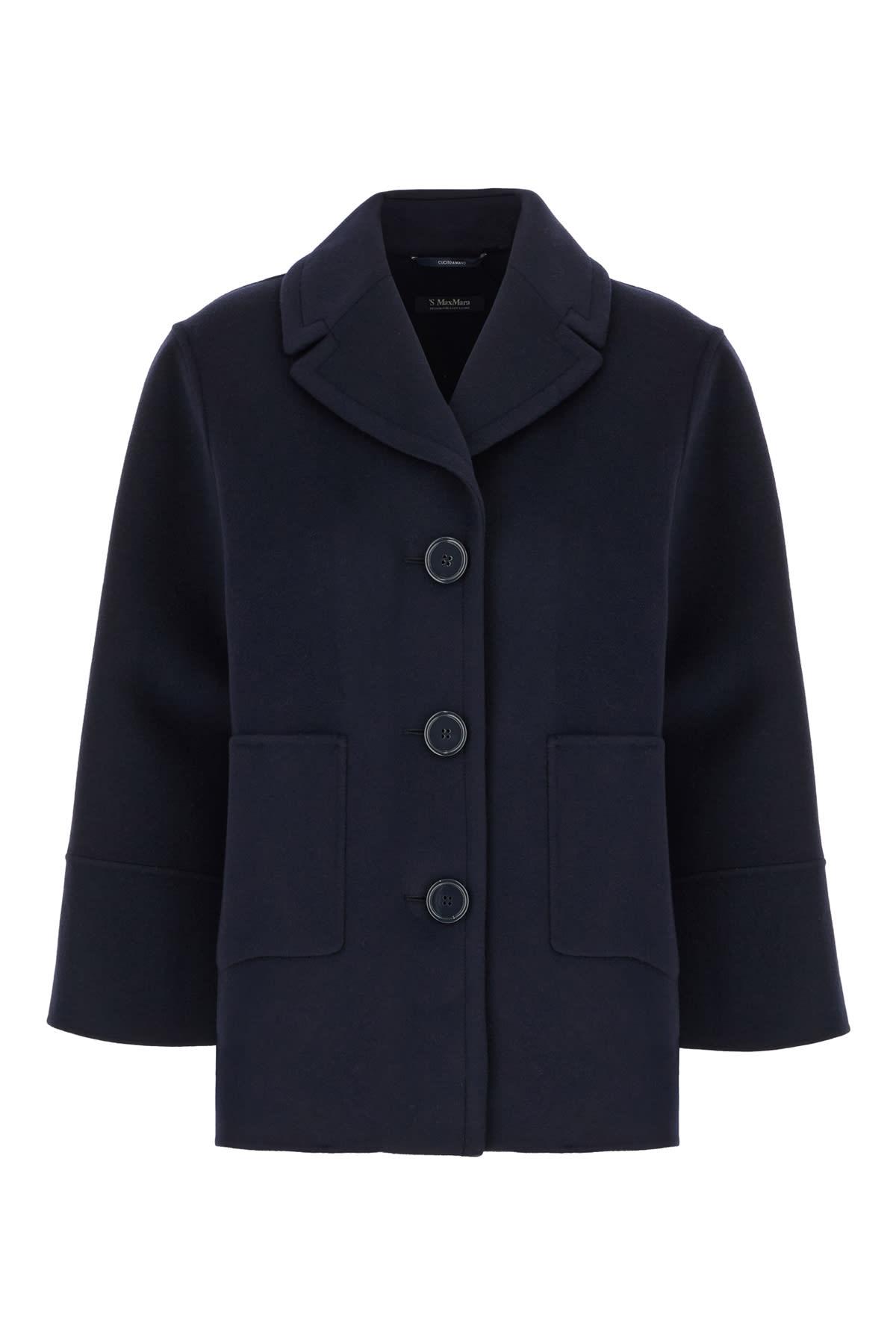 'S MAX MARA Max Mara Navy Blue Wool Coat