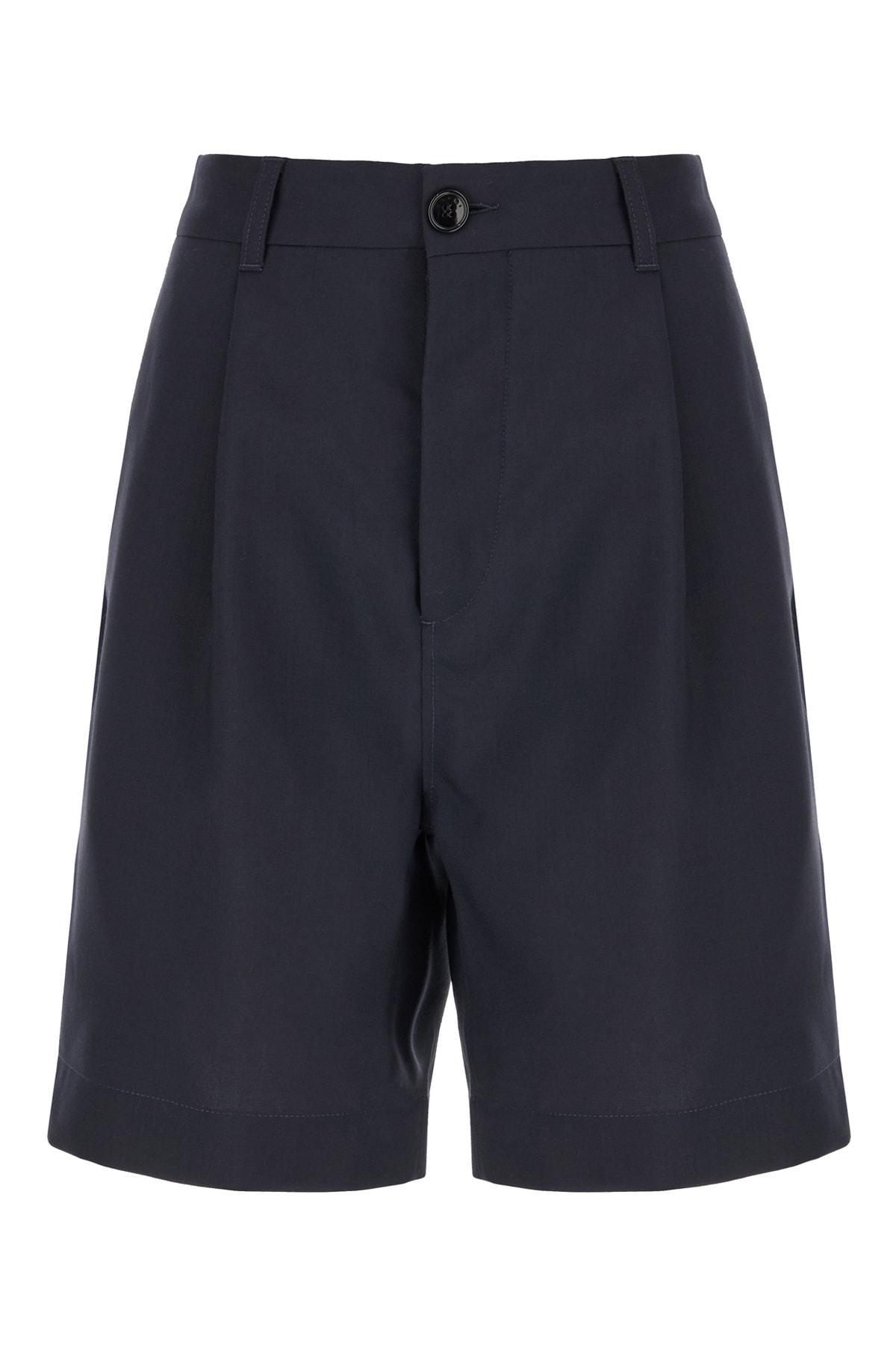 Marni Navy Blue Wool Bermuda Shorts