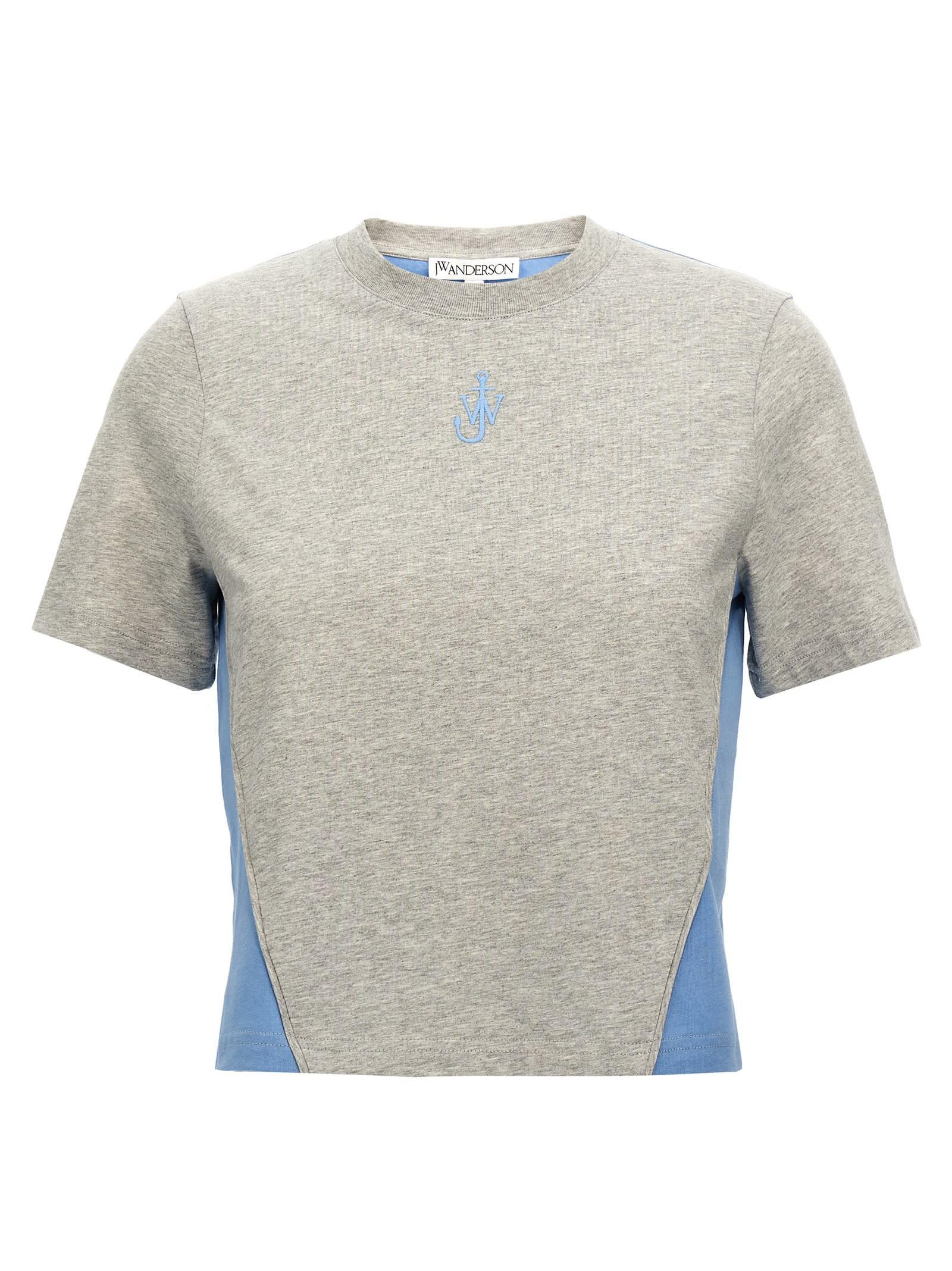 Jw Anderson J. W. Anderson Anchor Embroidery Panelled Cropped T-shirt