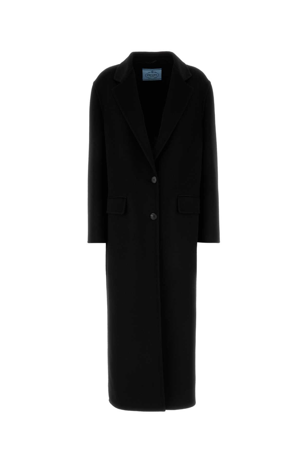 Prada Black Wool Blend Coat