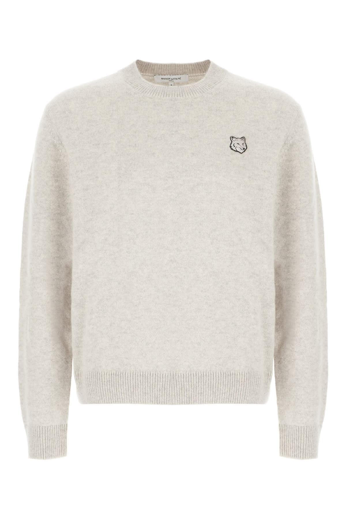 Maison Kitsuné Light Grey Wool Sweater