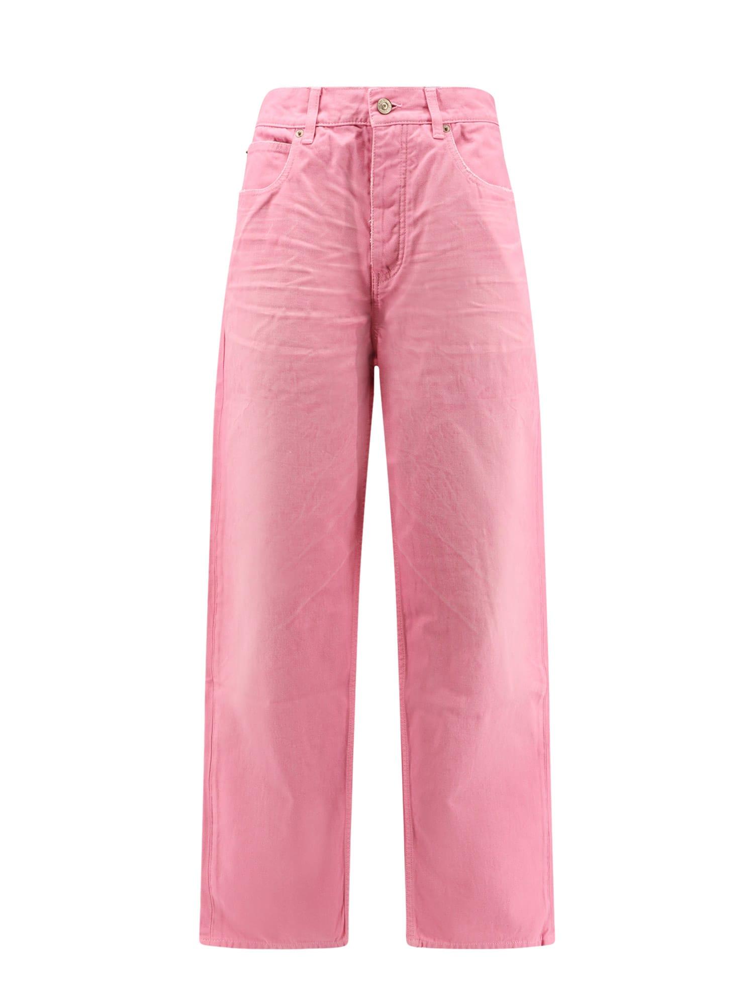 Balenciaga Women's Wide-Leg Baby Pink Jeans