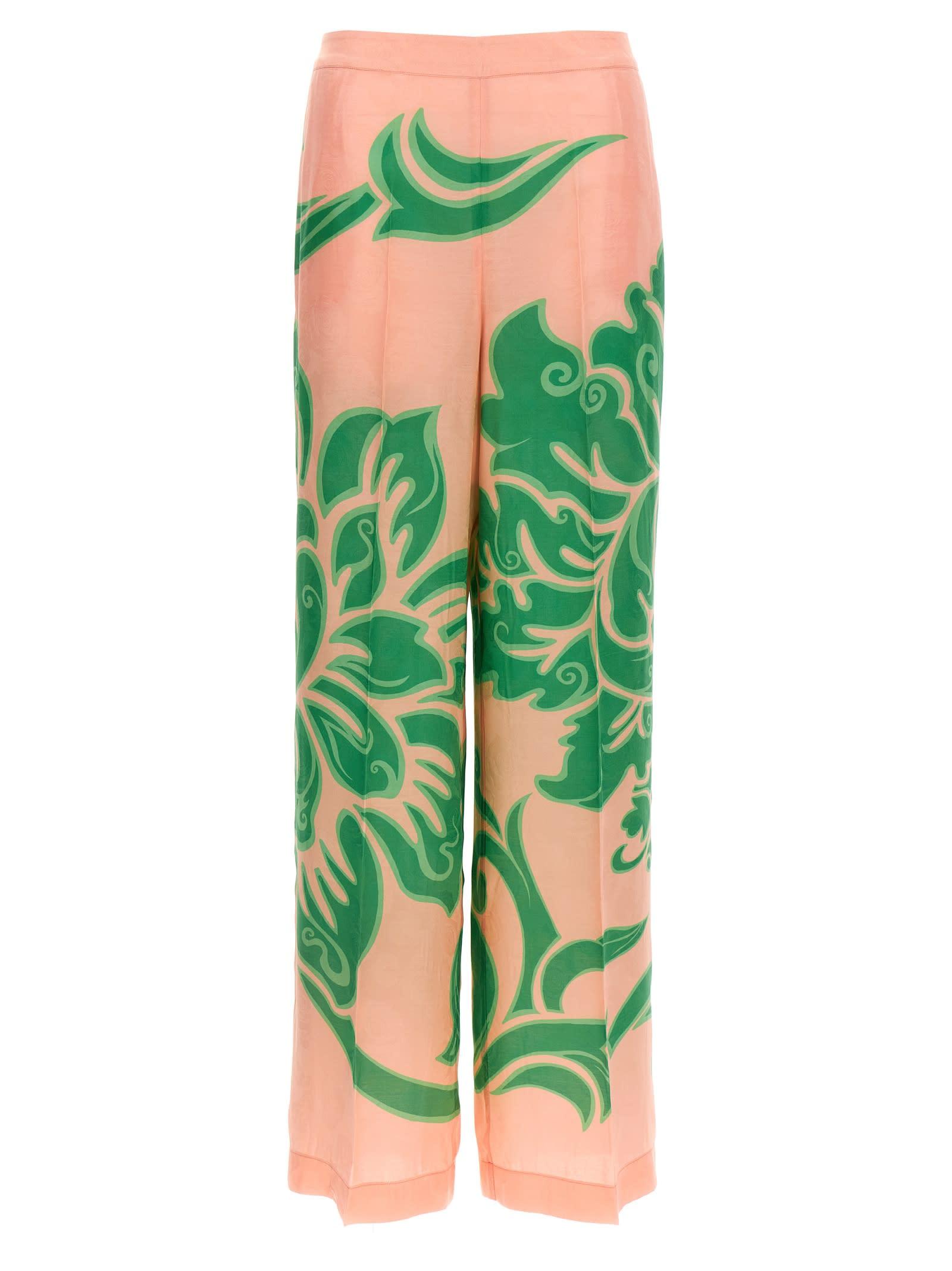 Etro Floral Print Trousers in Purple