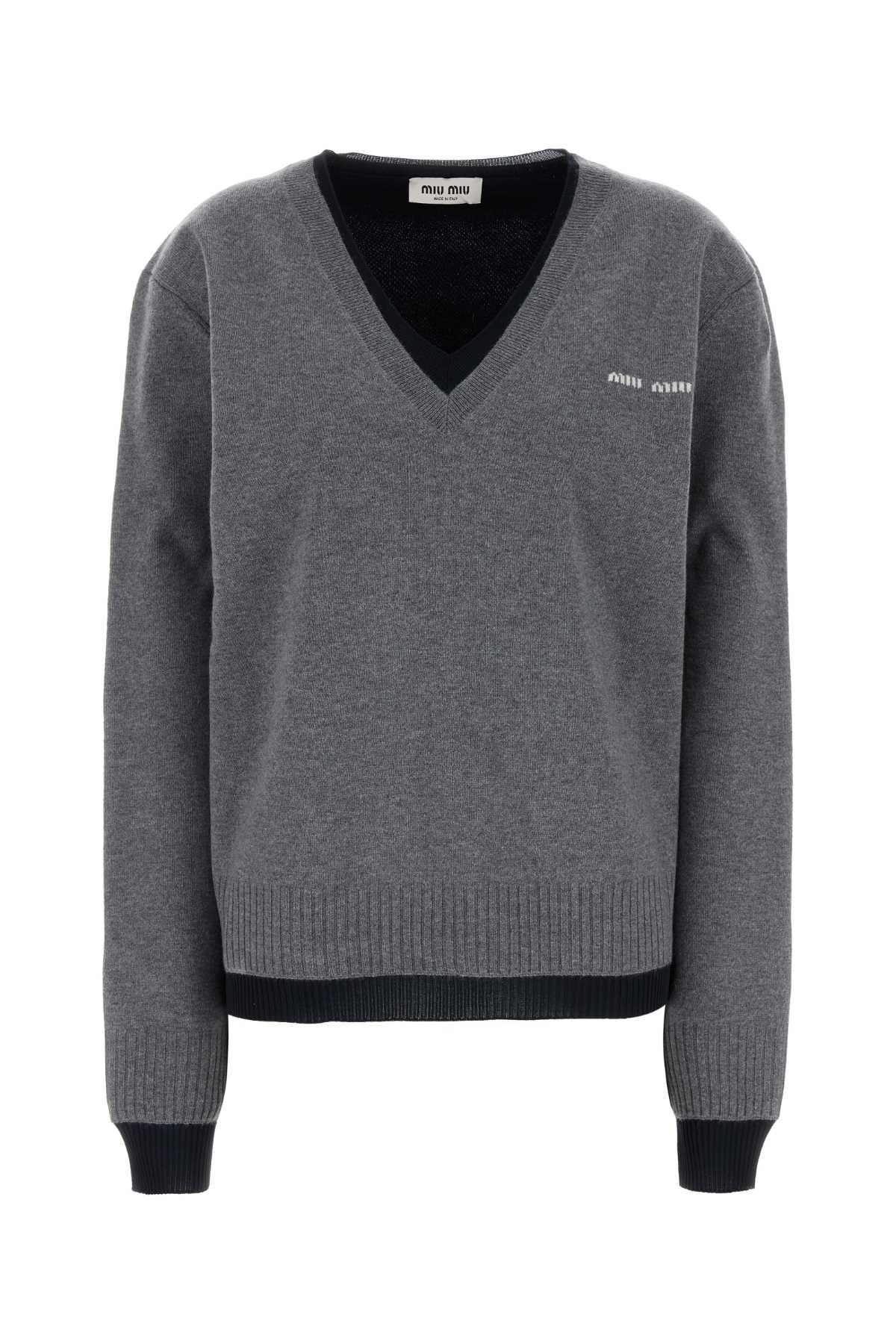 Miu Miu Silk Cashmere V-Neck Sweater and Two-tone Cashmere And Silk Oversize Sweater