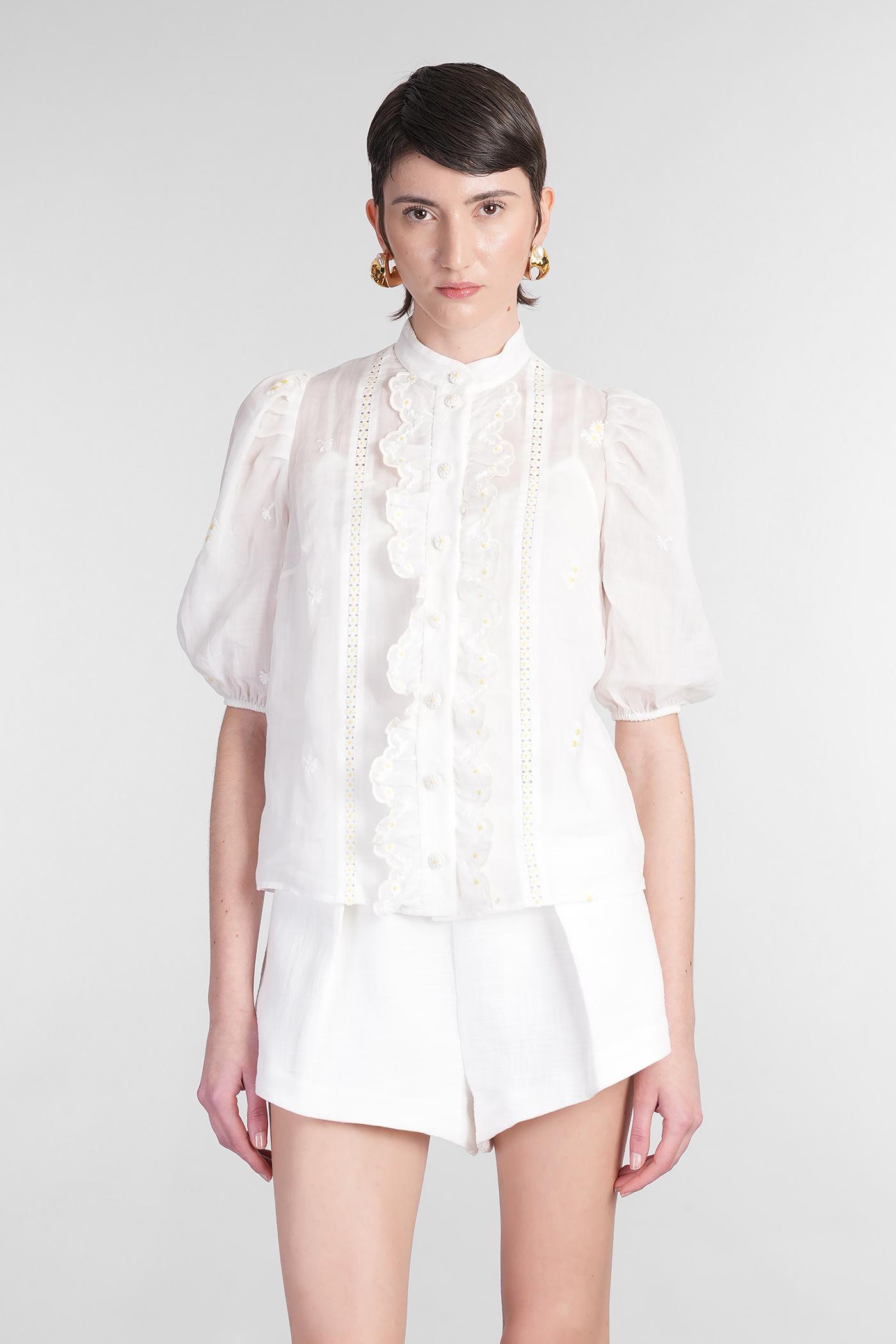 Zimmermann Shirt In White Ramie