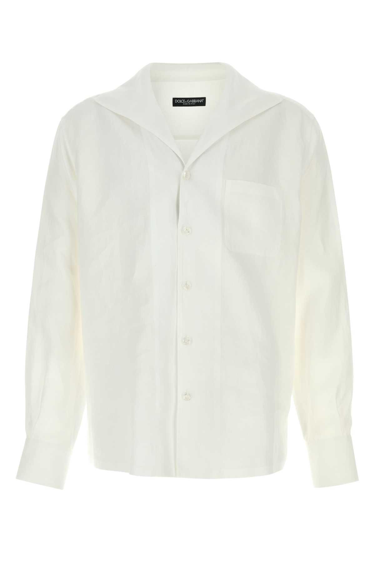 Dolce & Gabbana White Linen Shirt