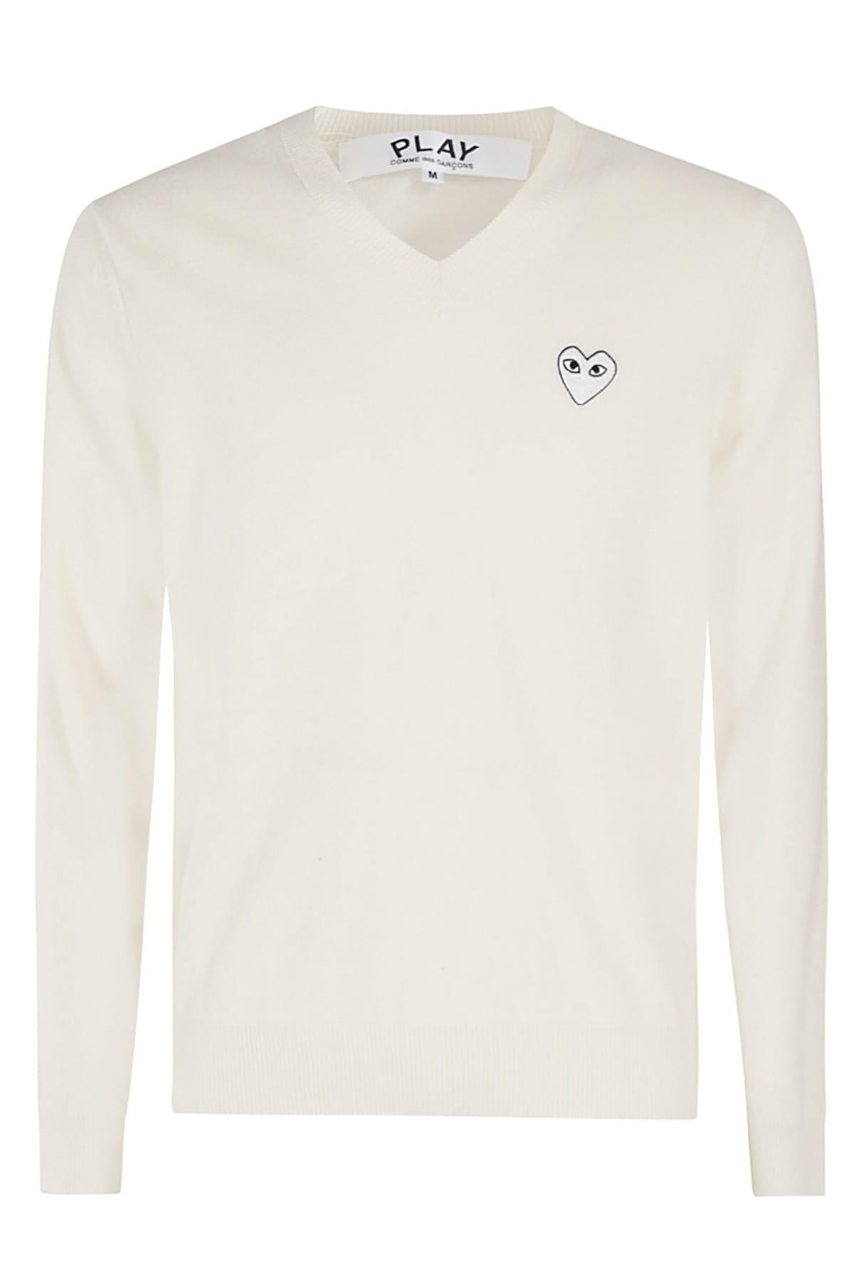 Comme des Garçons Play Sweater White Emblem