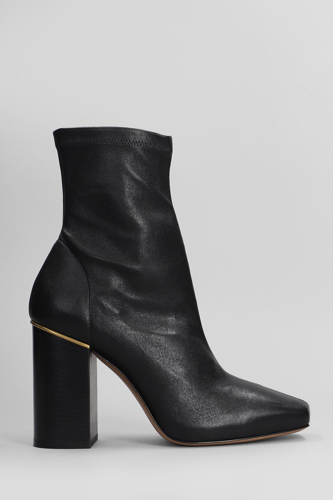 Chloé Ambre High Heels Ankle Boots in Black Leather