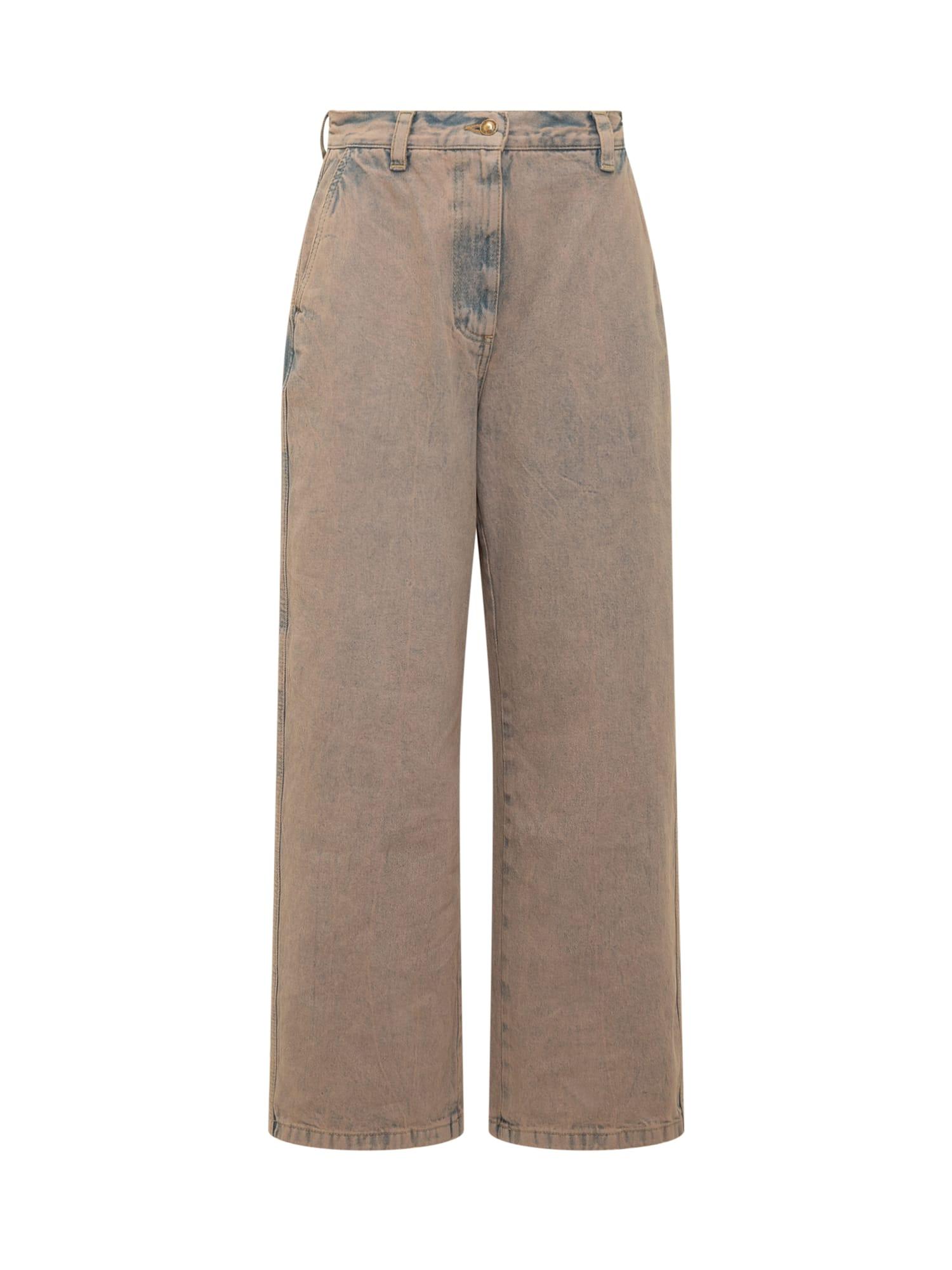 Palm Angels Women's Wide Jeans With Logo