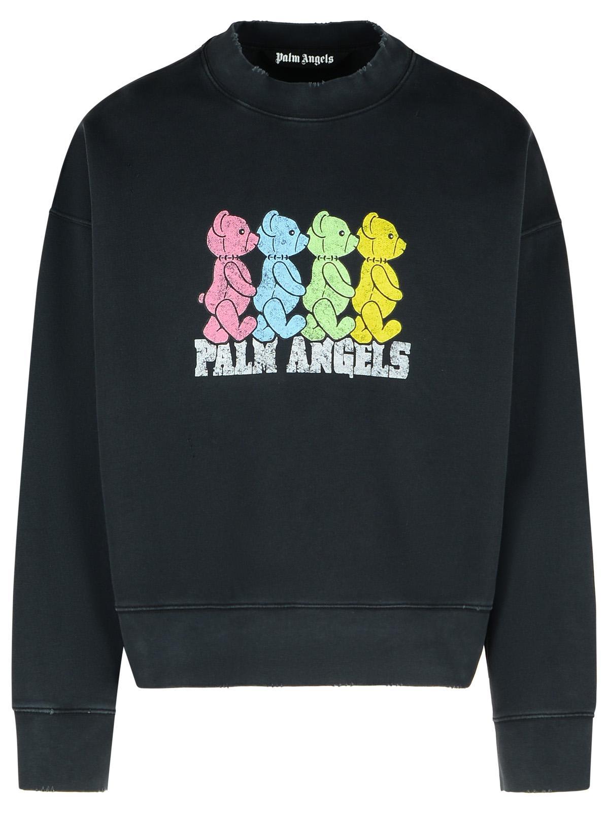 Palm Angels Crossroads Black Cotton Sweatshirt