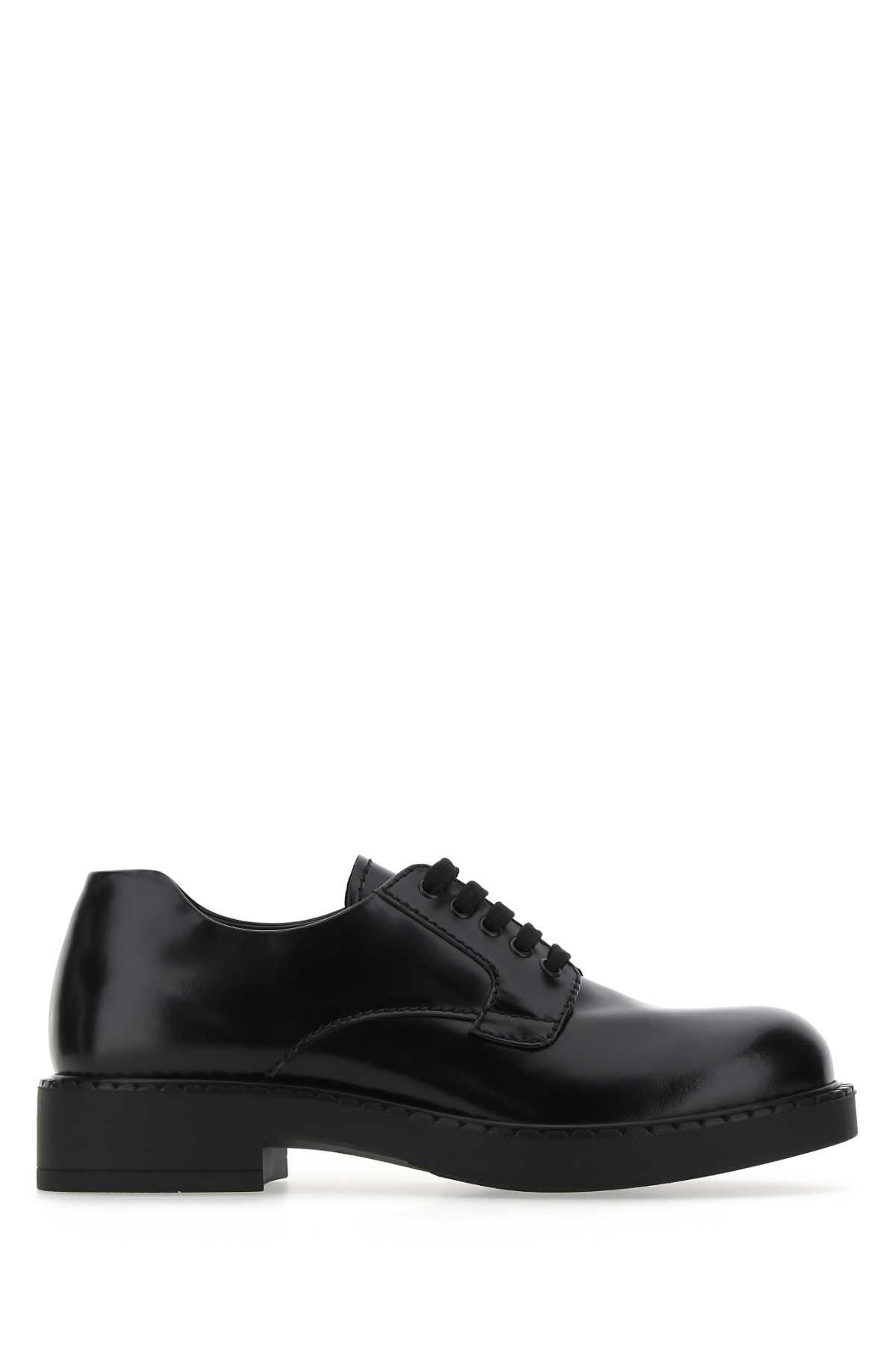 Prada Black Leather Lace-up Shoes