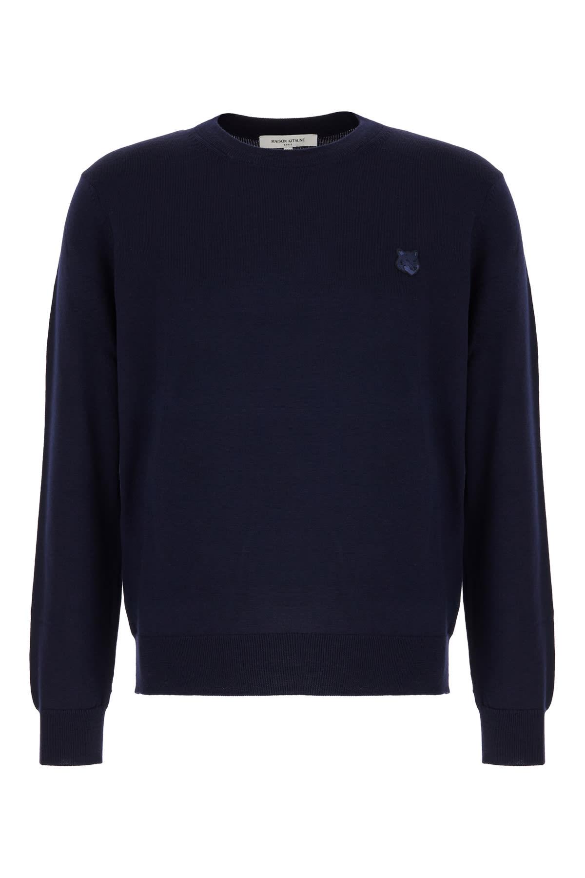 Maison Kitsuné Navy Blue Wool Sweater