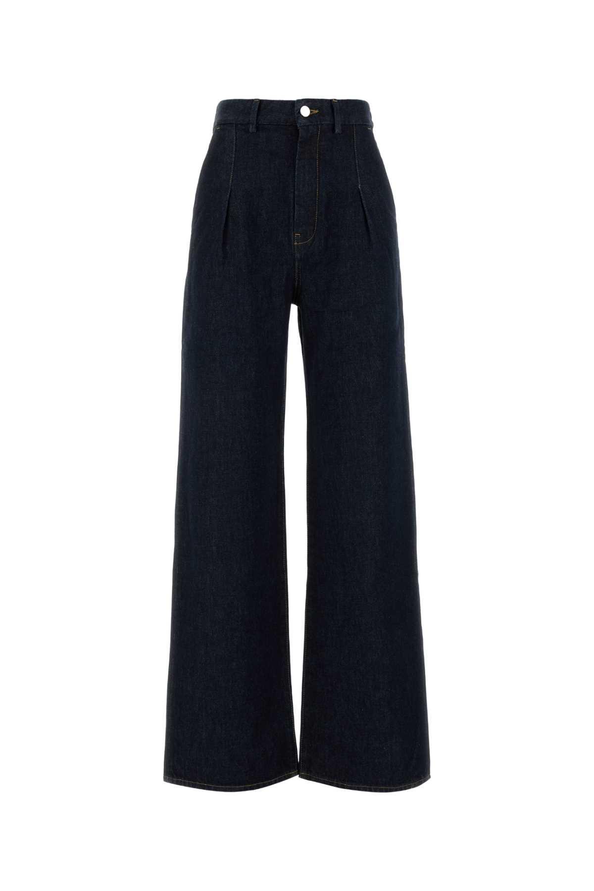 LOULOU STUDIO Midnight Blue Denim Attu Wide-leg Jeans
