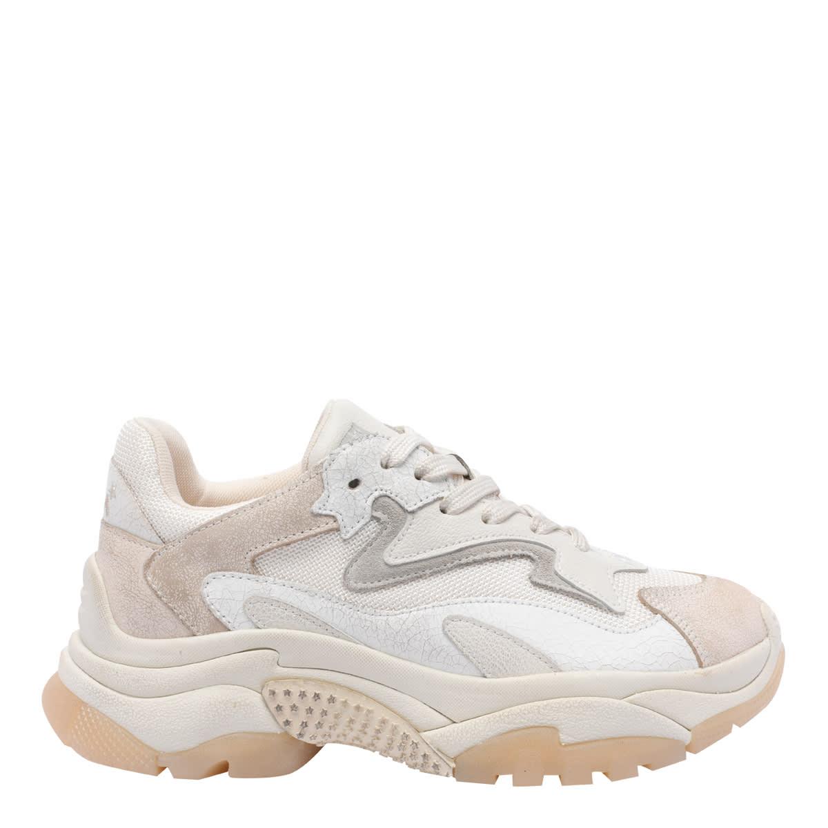 Ash Addict Sneakers in Beige Leather and Fabric