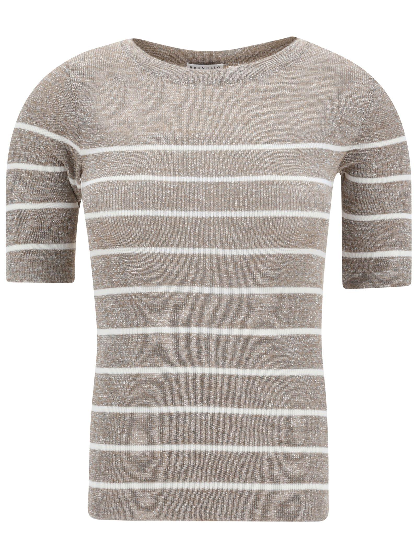 Brunello Cucinelli Lurex Striped Sweater