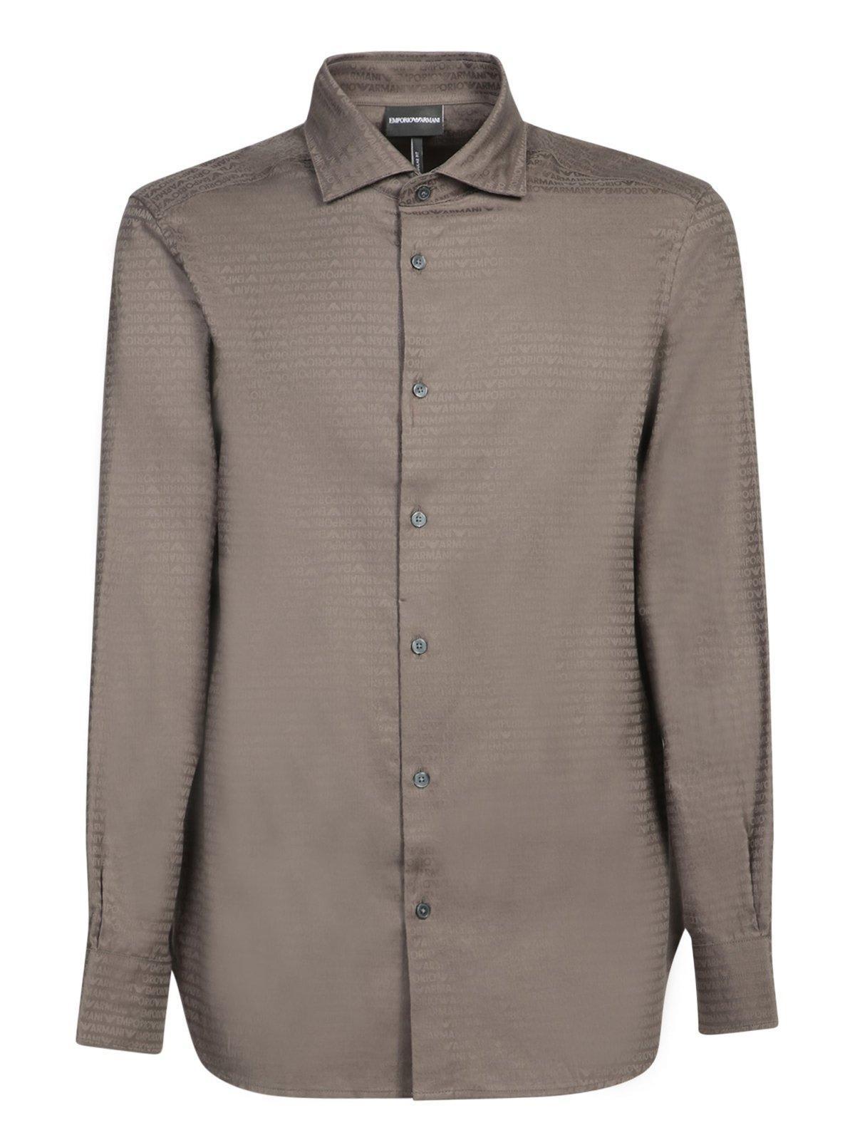 Emporio Armani Logo Jacquard Buttoned Shirt
