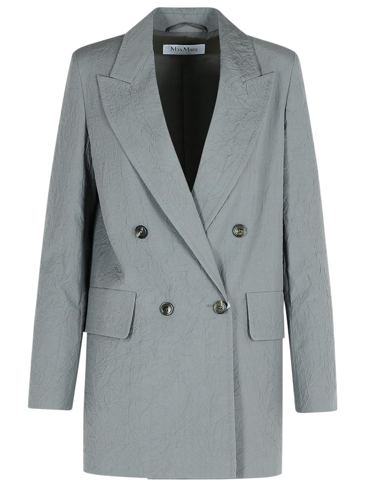 Max Mara Women's Wool Double-Breasted Jacket in Grey