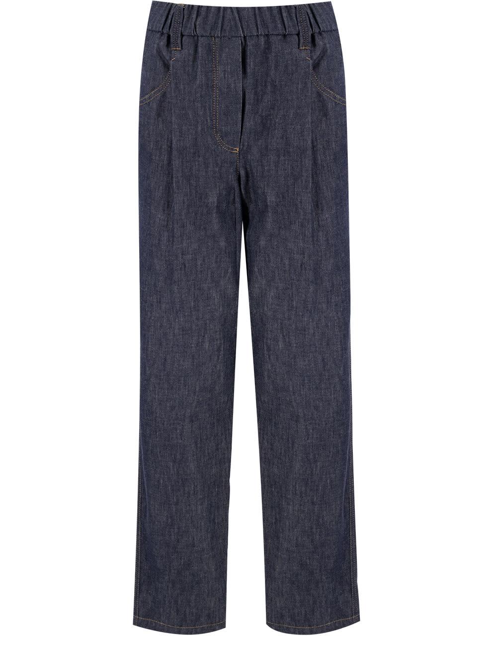 Brunello Cucinelli Women's Lightweight Denim Five-Pocket Trousers and Stylish Versatile Trousers