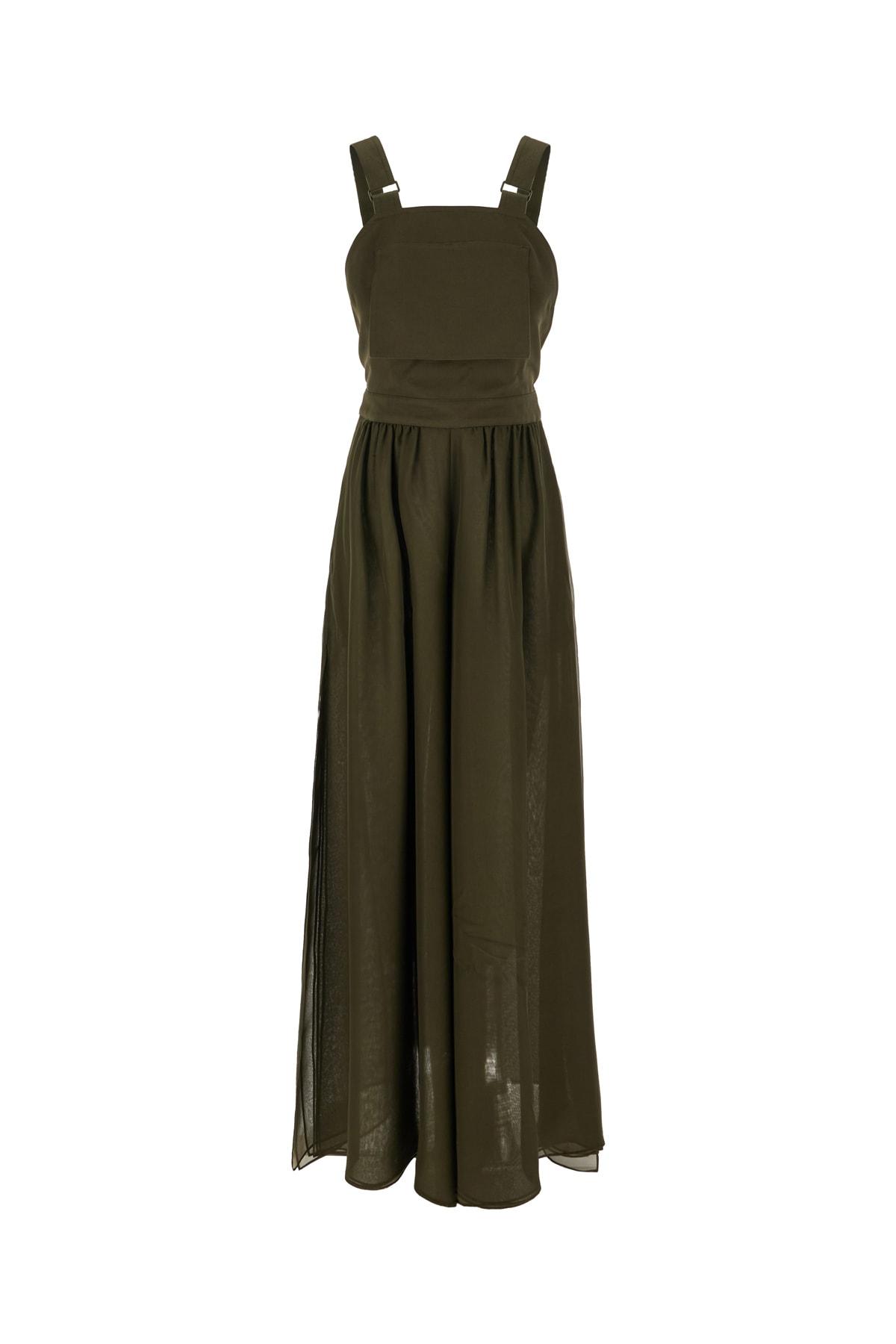 Max Mara Military Green Cotton and Silk Jumpsuit
