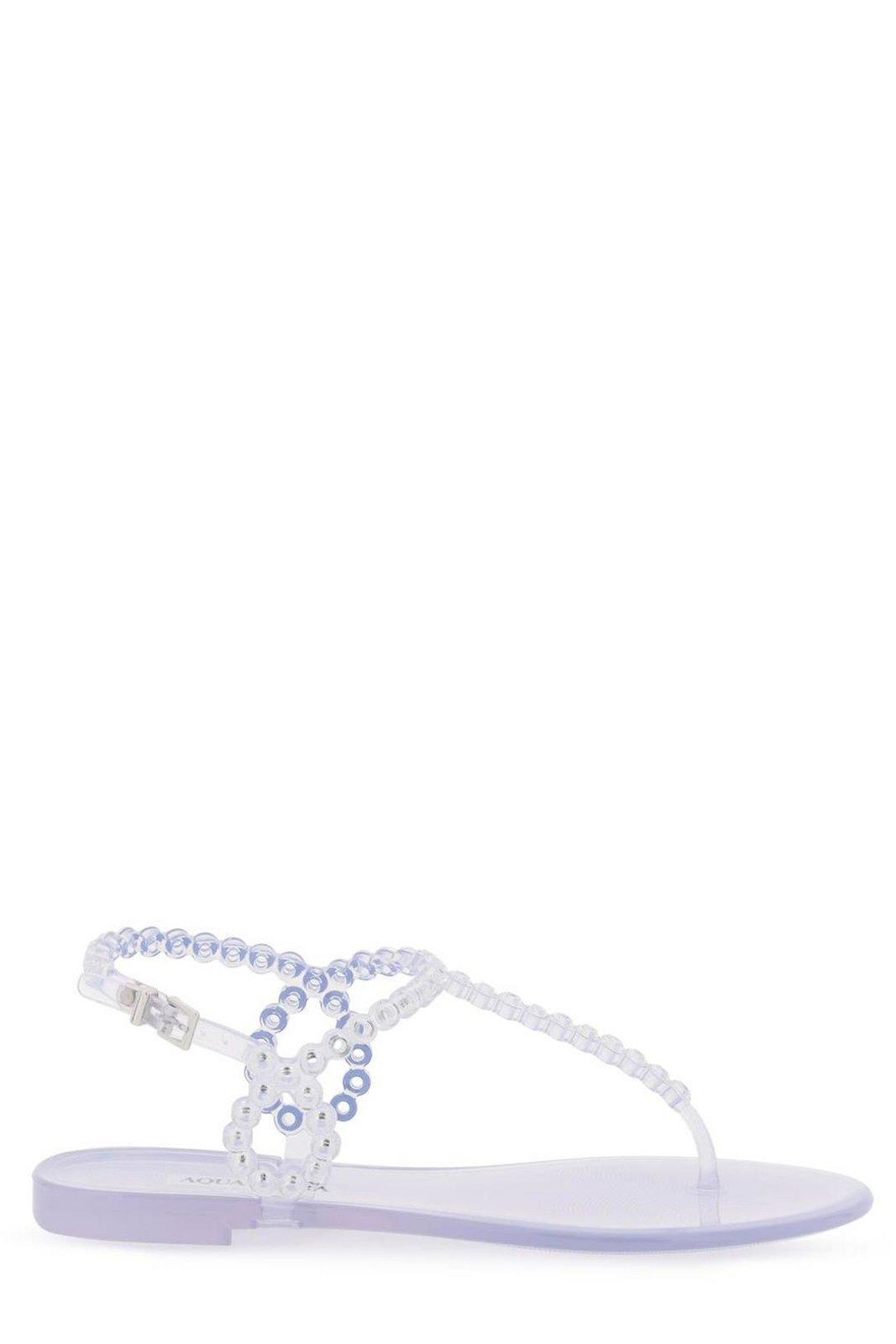 Aquazzura Women's Almost Bare Flat Sandals and Metallic Colored Sandals