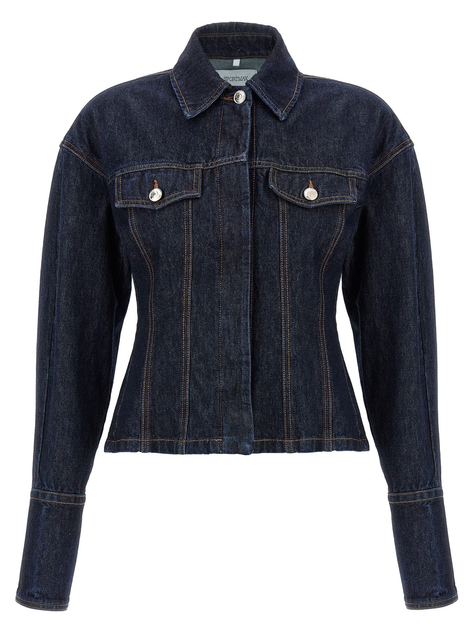 Max Mara Sportmax Women's Gance - Denim Fitted Jacket in Dark Denim