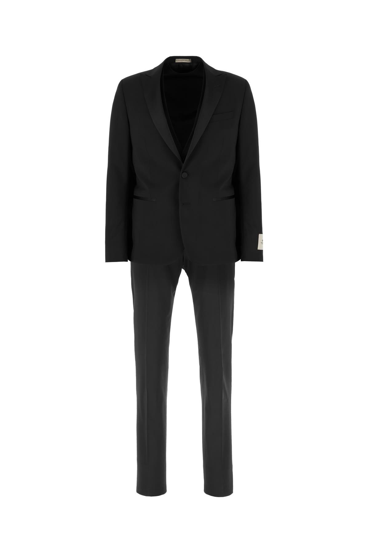 Corneliani Black Stretch Wool Suit