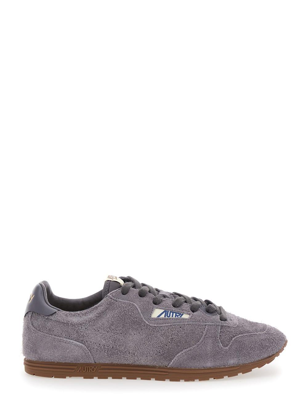 Autry Windspin Low Grey Sneaker with Logo