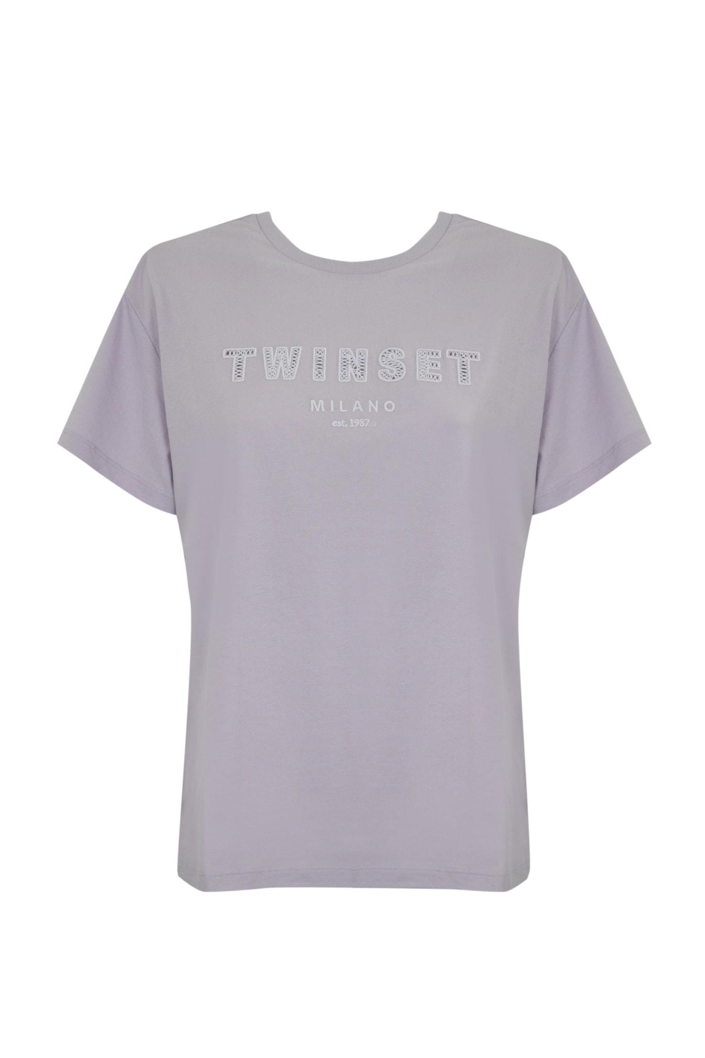 TwinSet Cotton T-shirt With Logo Embroidery