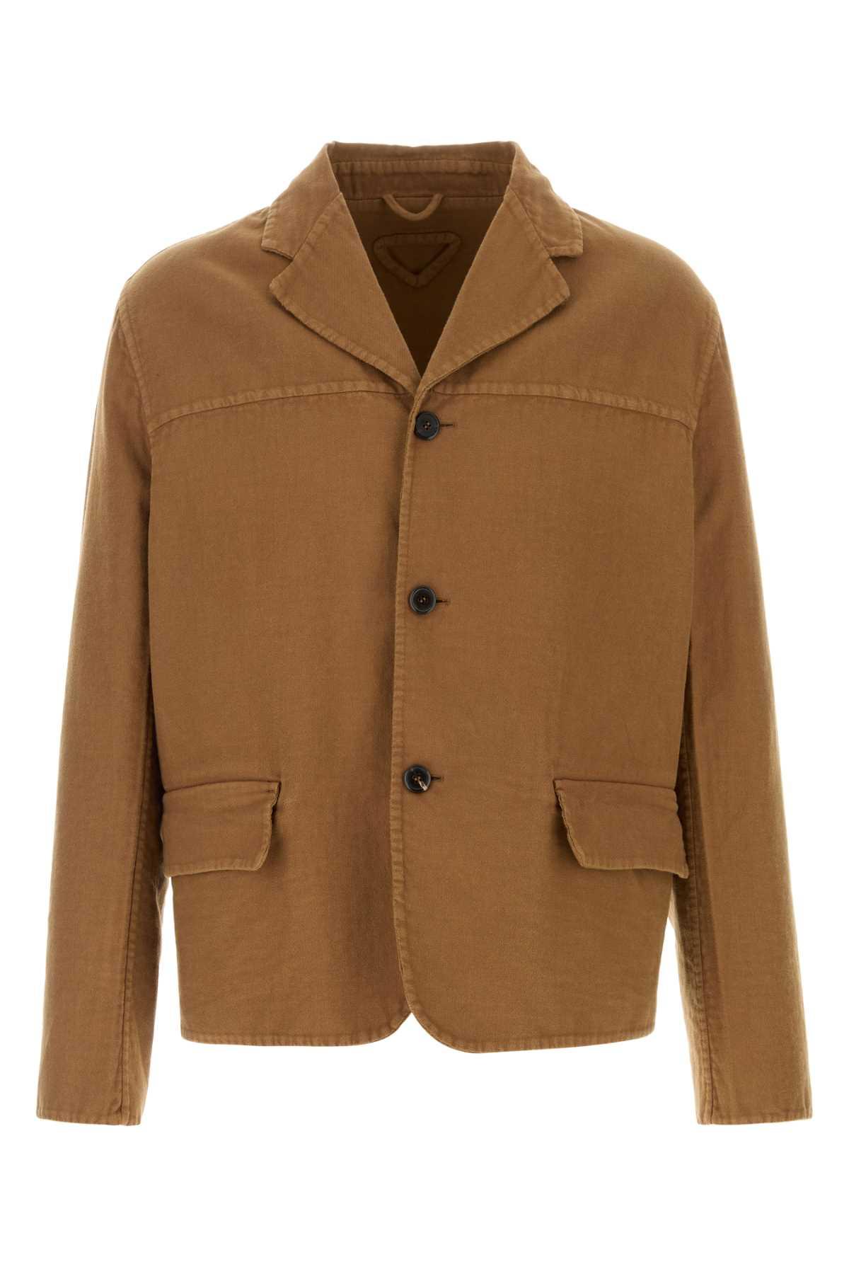 Prada Biscuit Cotton Blazer