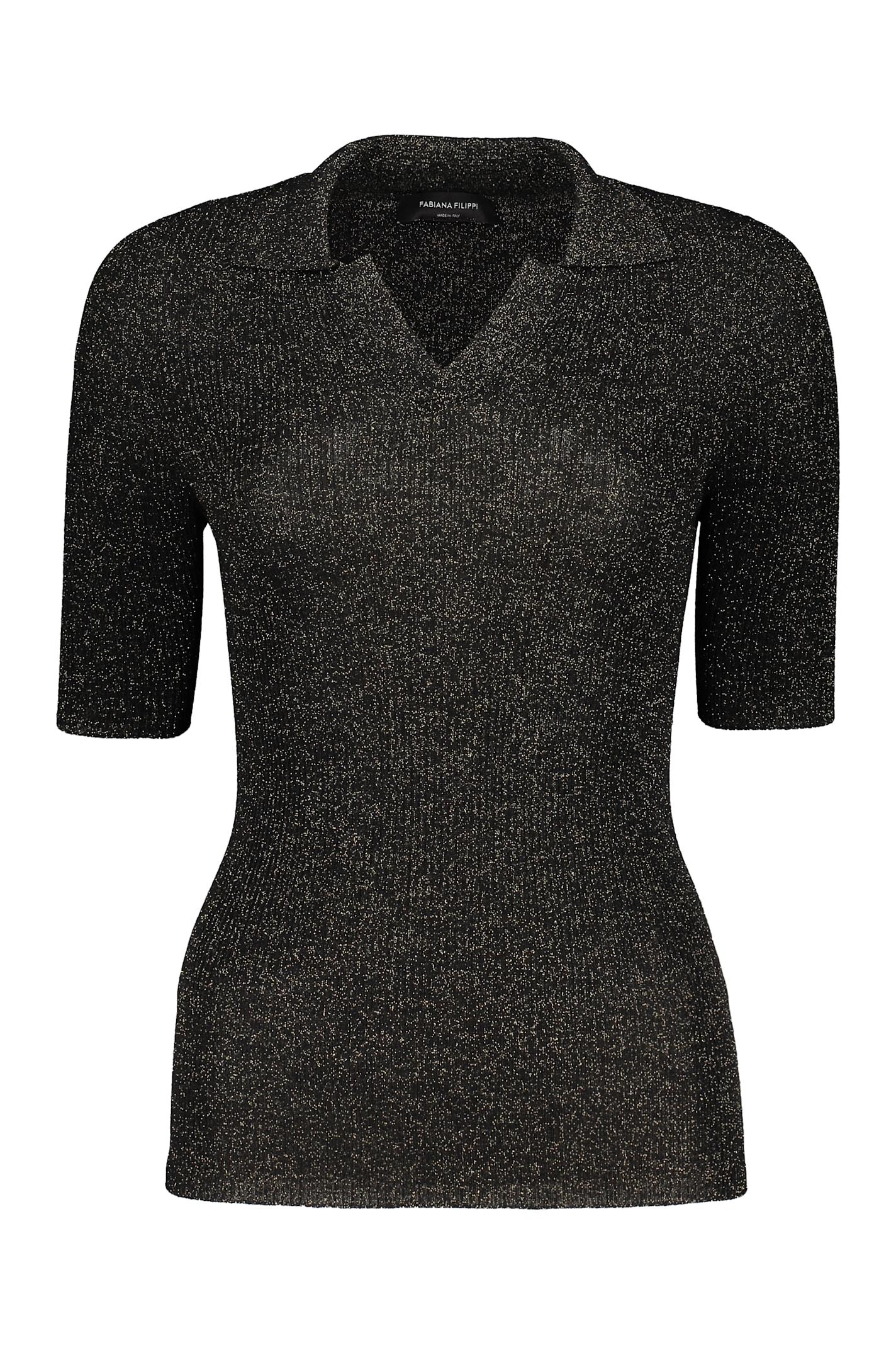 Fabiana Filippi Ribbed Knit Polo Shirt