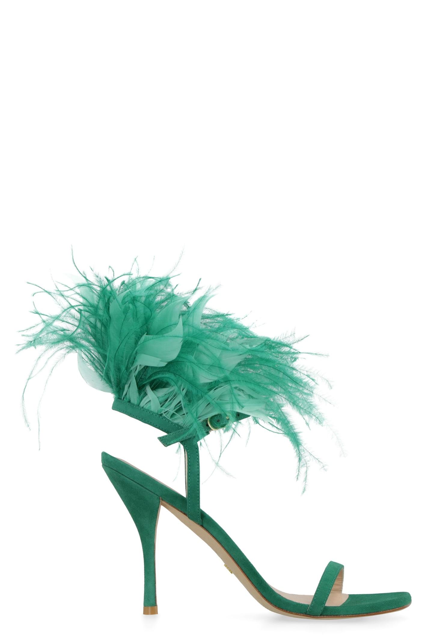 Stuart Weitzman Plume Suede Sandals