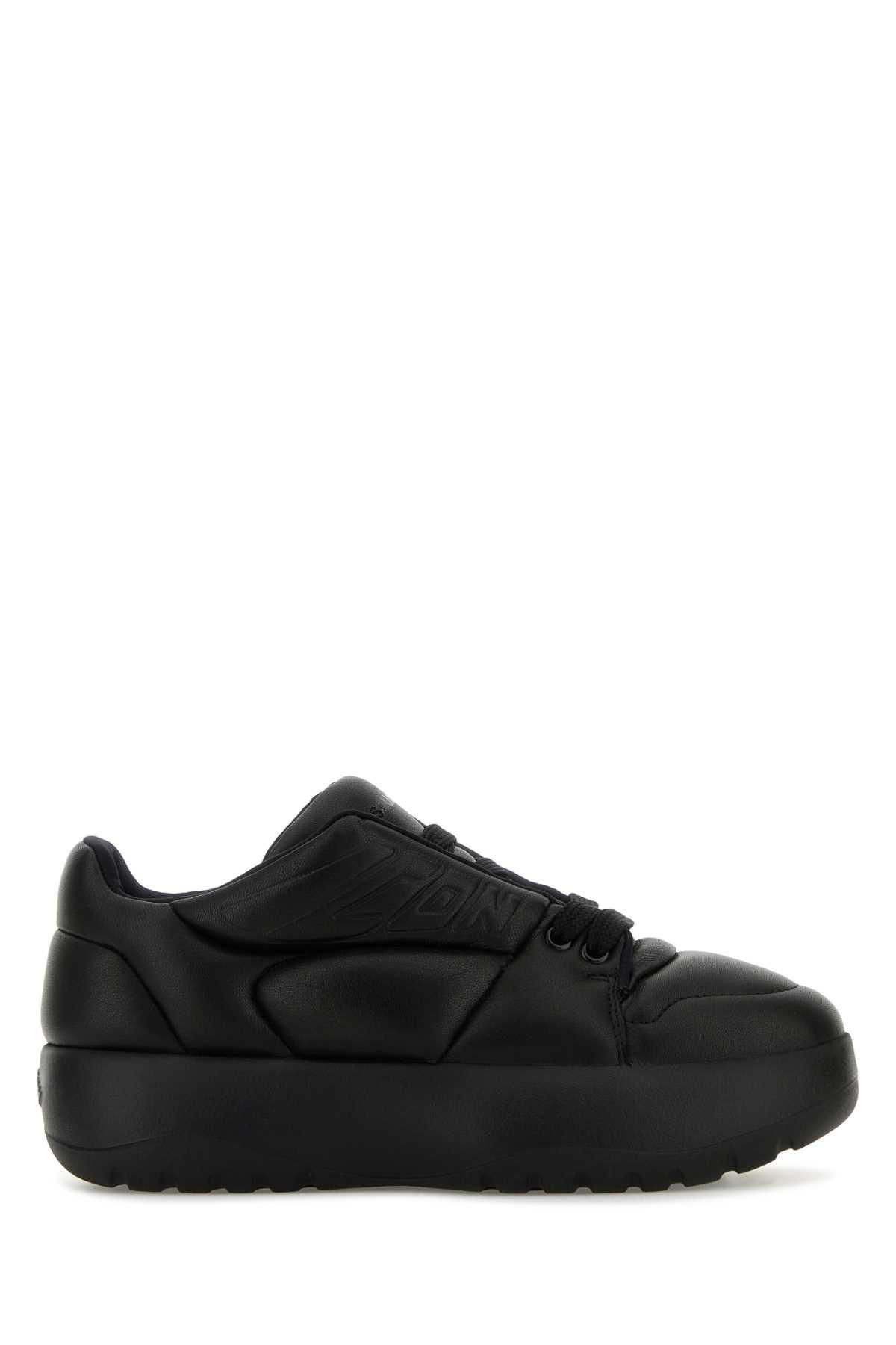 DSQUARED2 Black Leather Puffer Sneakers