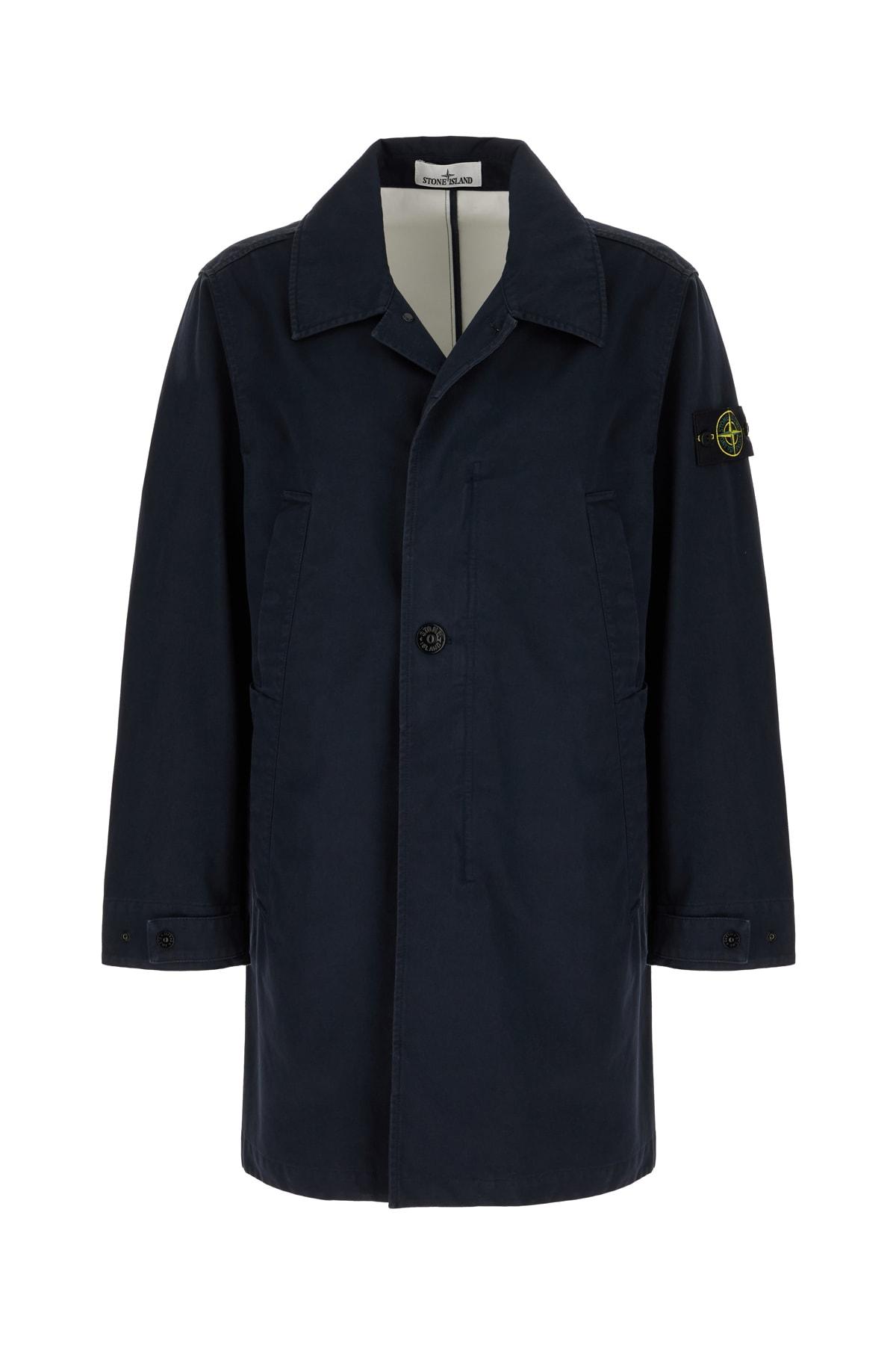 Stone Island Navy Blue Cotton Jacket