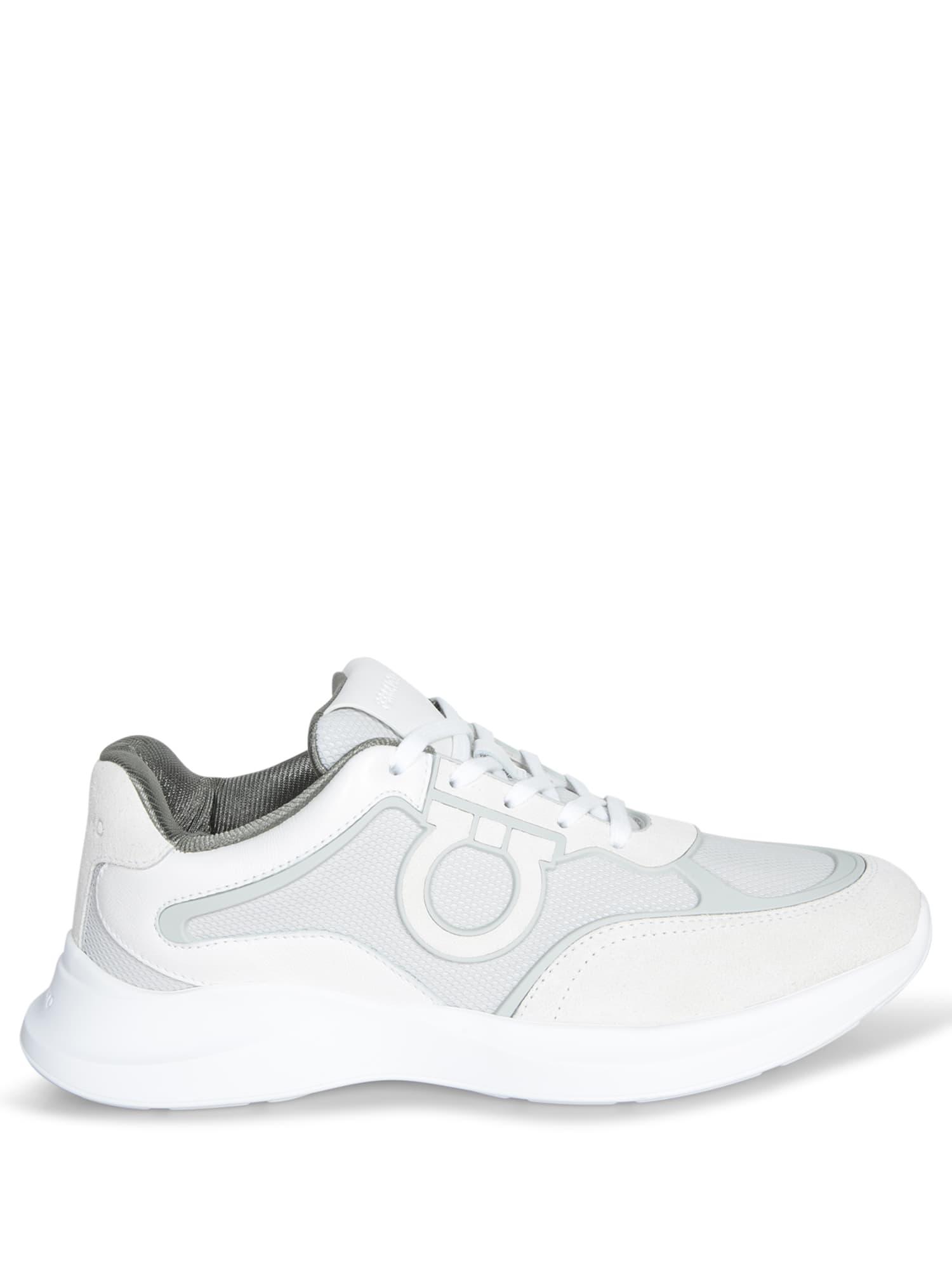 Ferragamo Bay Man White And Grey Sneaker