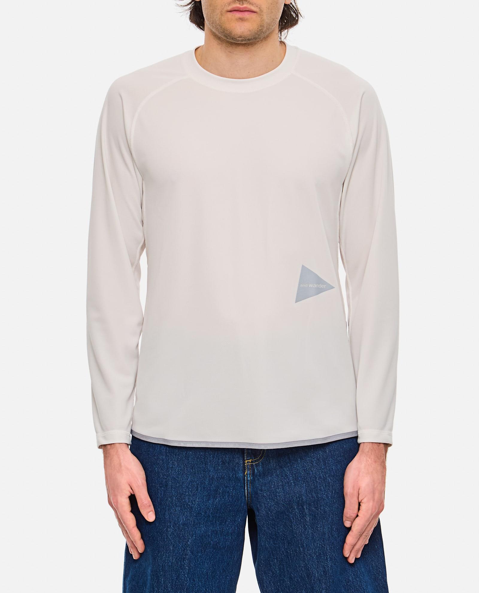 And Wander White Long Sleeves T-shirt