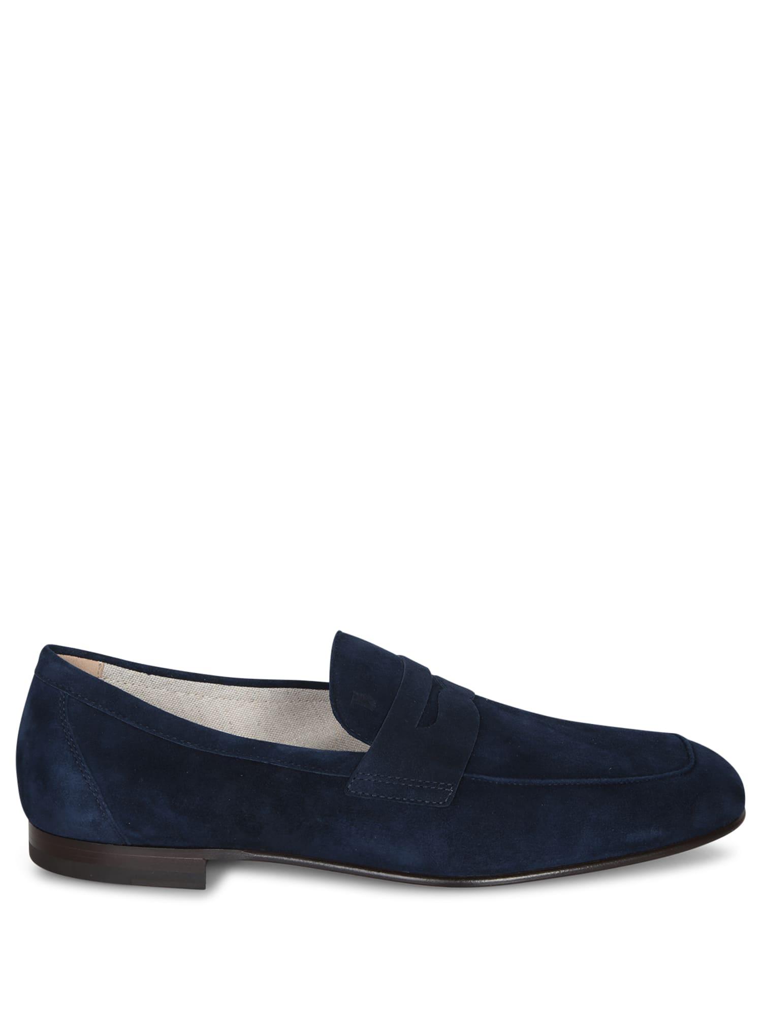 Tod's Men's Suede Leather Loafers in Blue