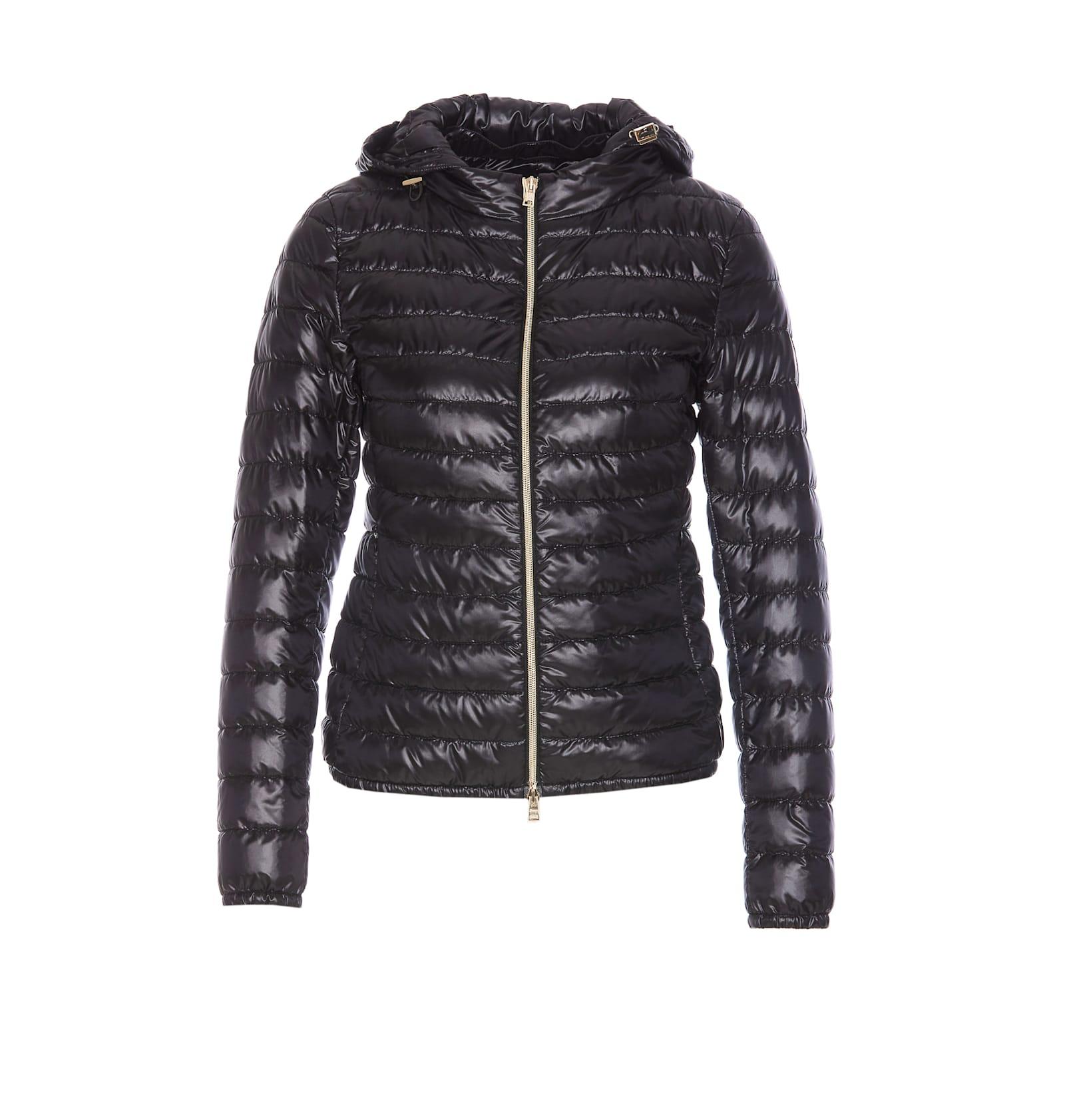 Herno Women's Nylon Short Down Jacket in Black