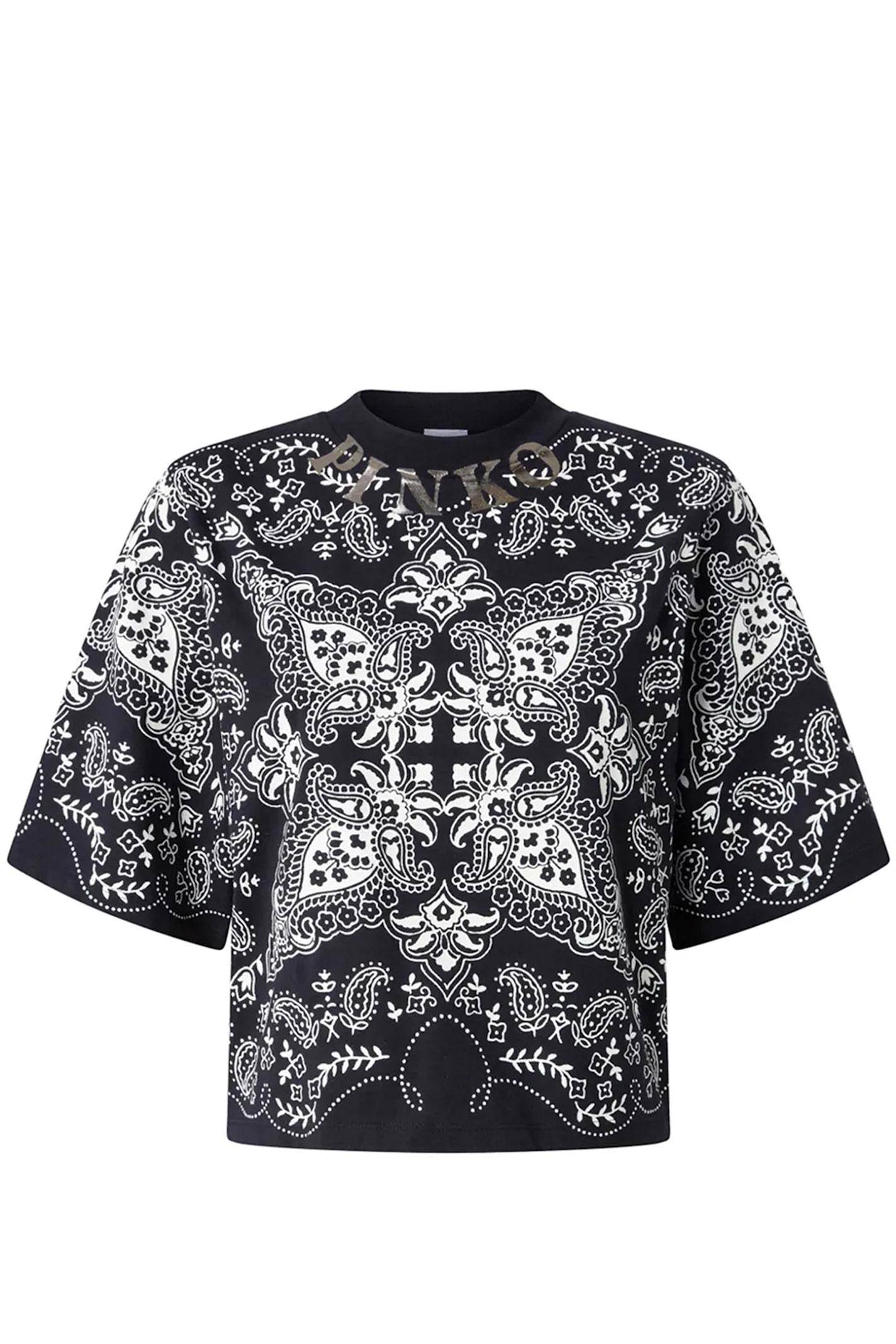 Pinko Niamey Cotton Bandana Print T-shirt