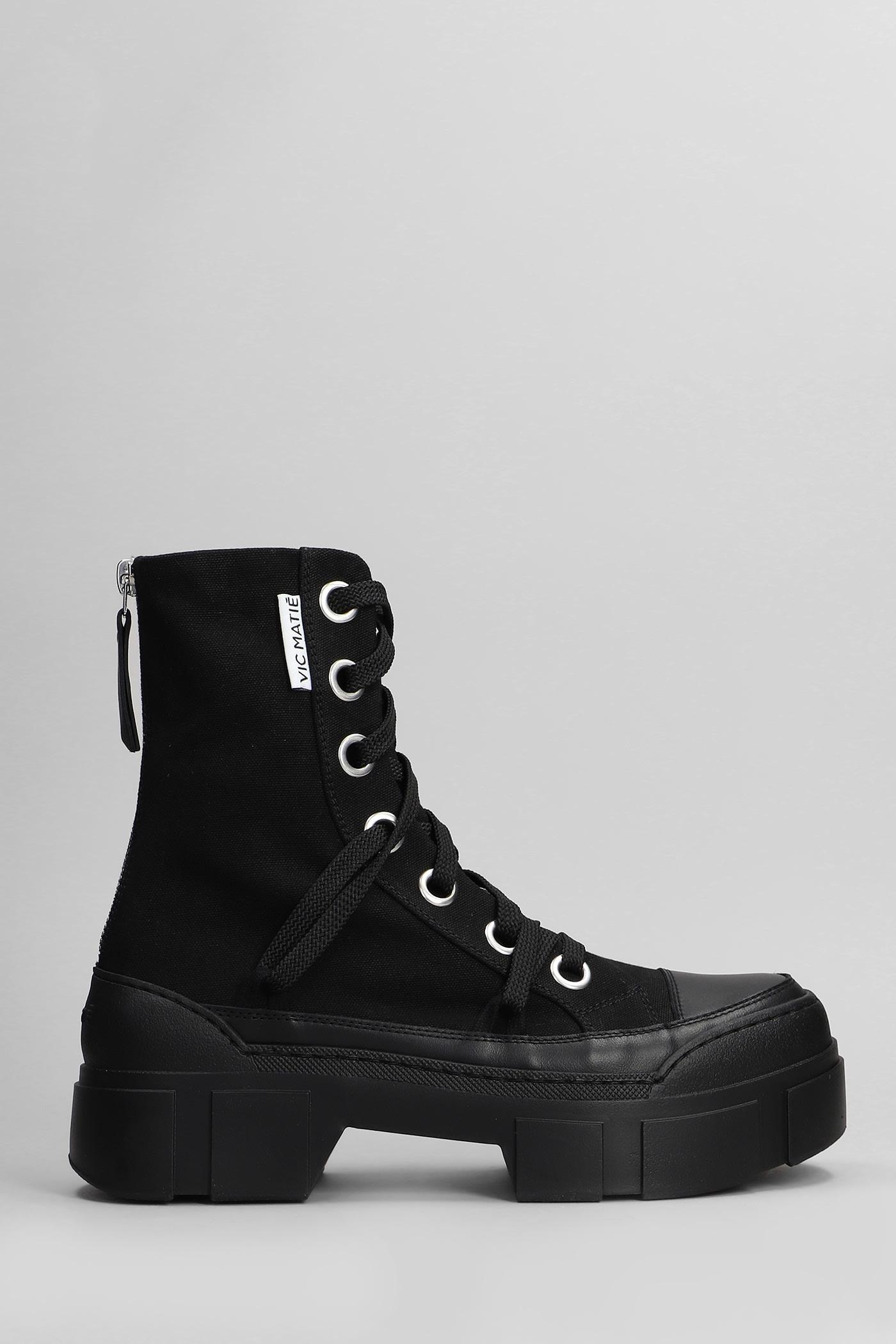 Vic Matié Bardo-nilo 101 Combat Boots in Black Fabric