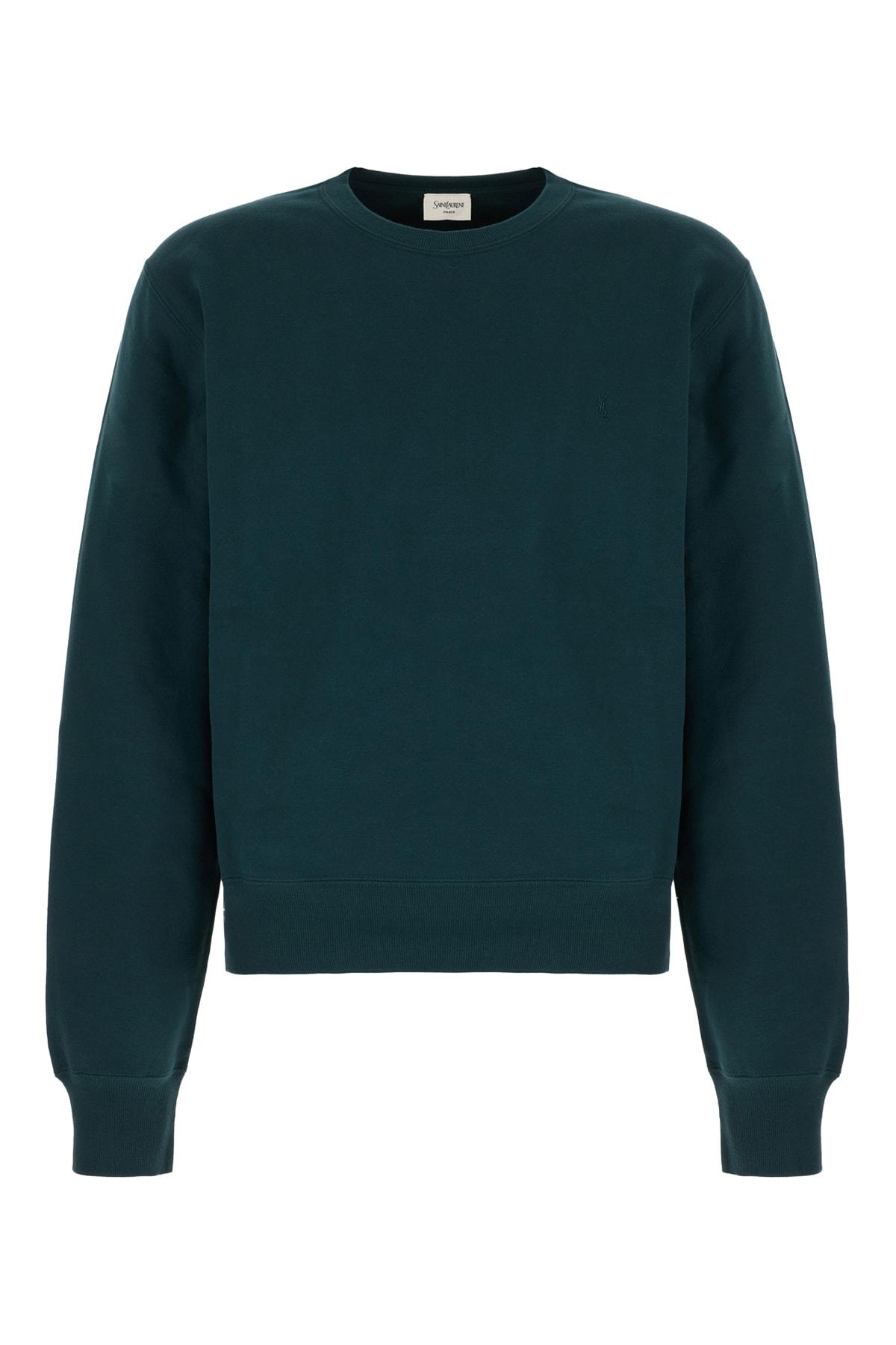 Saint Laurent Dark Green Cotton Sweatshirt