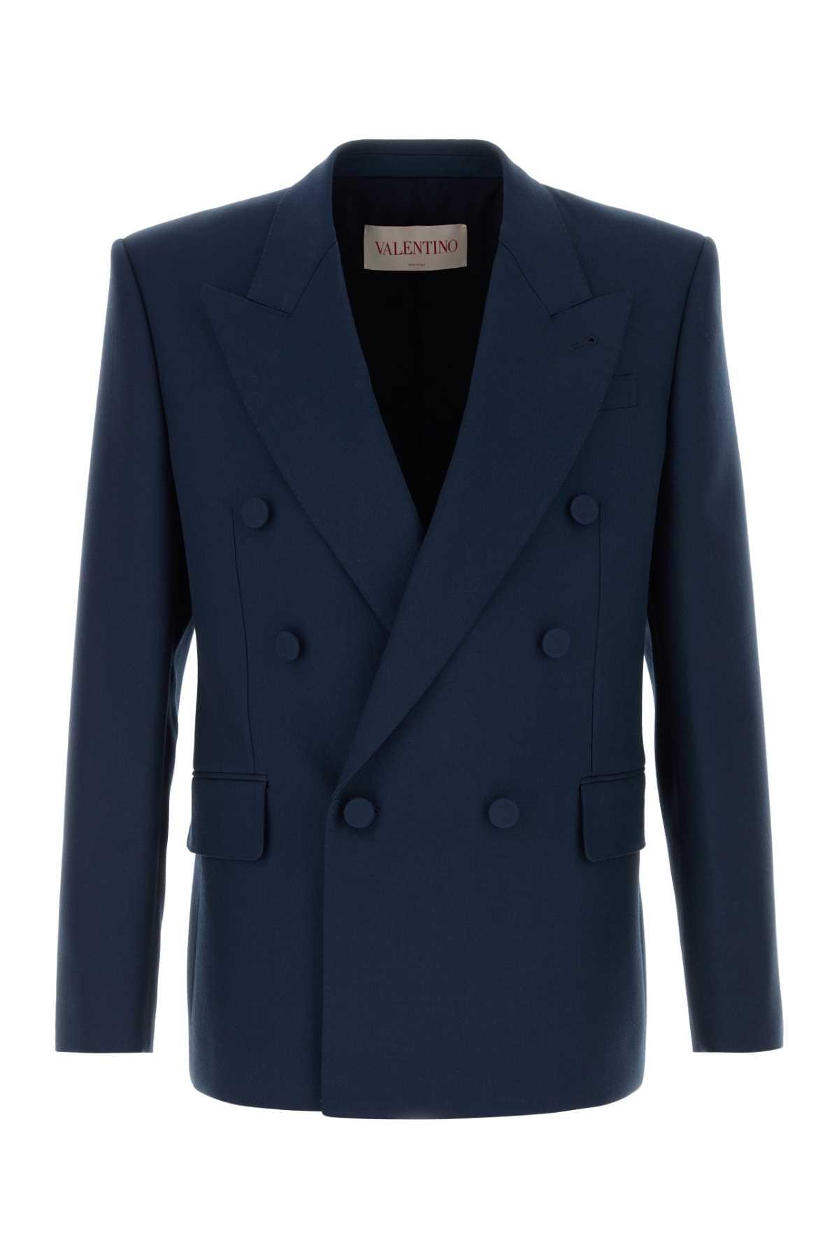 Valentino Garavani Navy Blue Wool Blazer