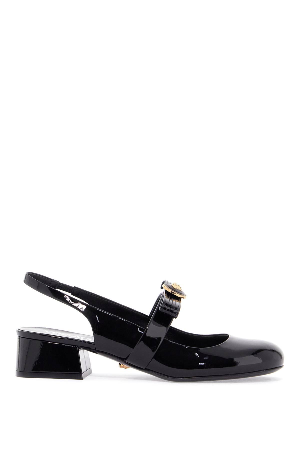 Versace Women's Gianni Ribbon Patent Leather Slingback