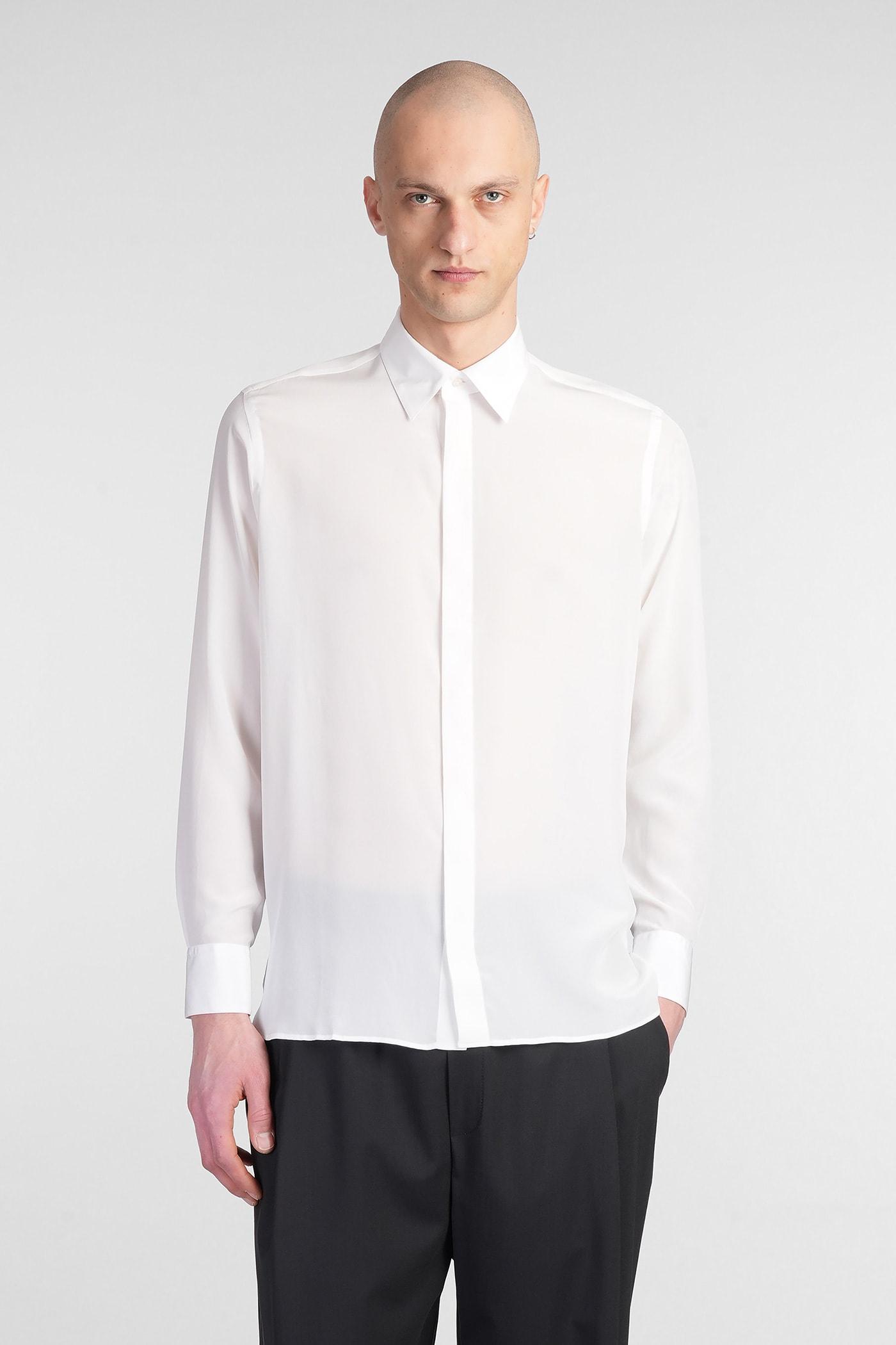 Laneus Shirt In White Silk