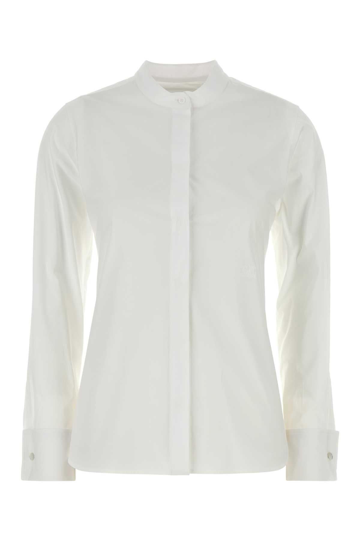 Max Mara White Stretch Poplin Shirt