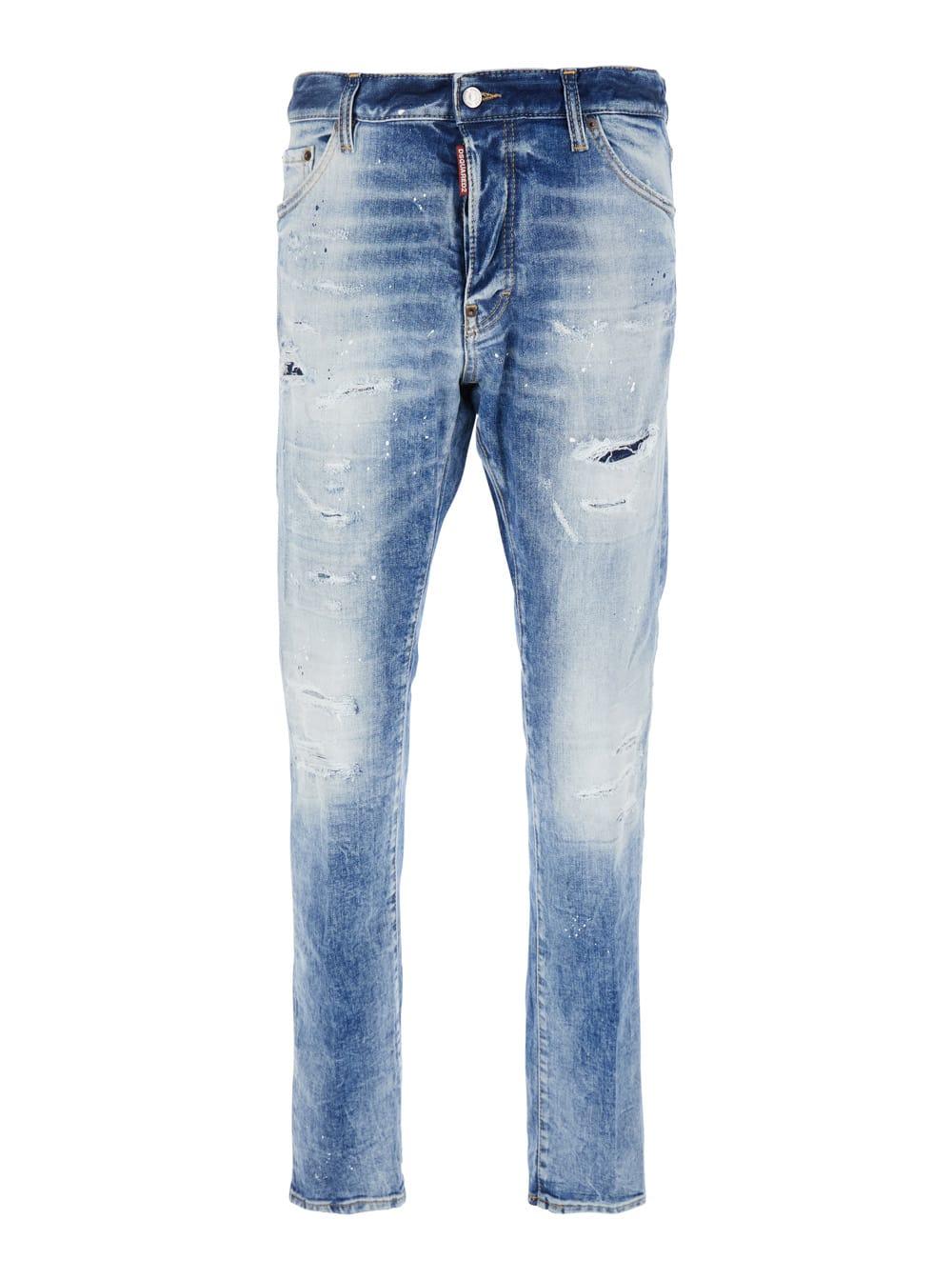 Dsquared2 Cool Guy Blue Five Pocket Jeans with Faded Effect in Denim