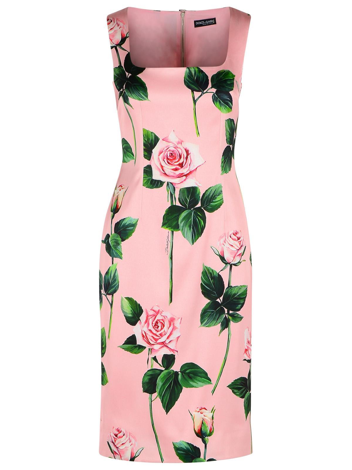Dolce & Gabbana Women's Printed Stretch Satin Dress and Pink Viscose Dress