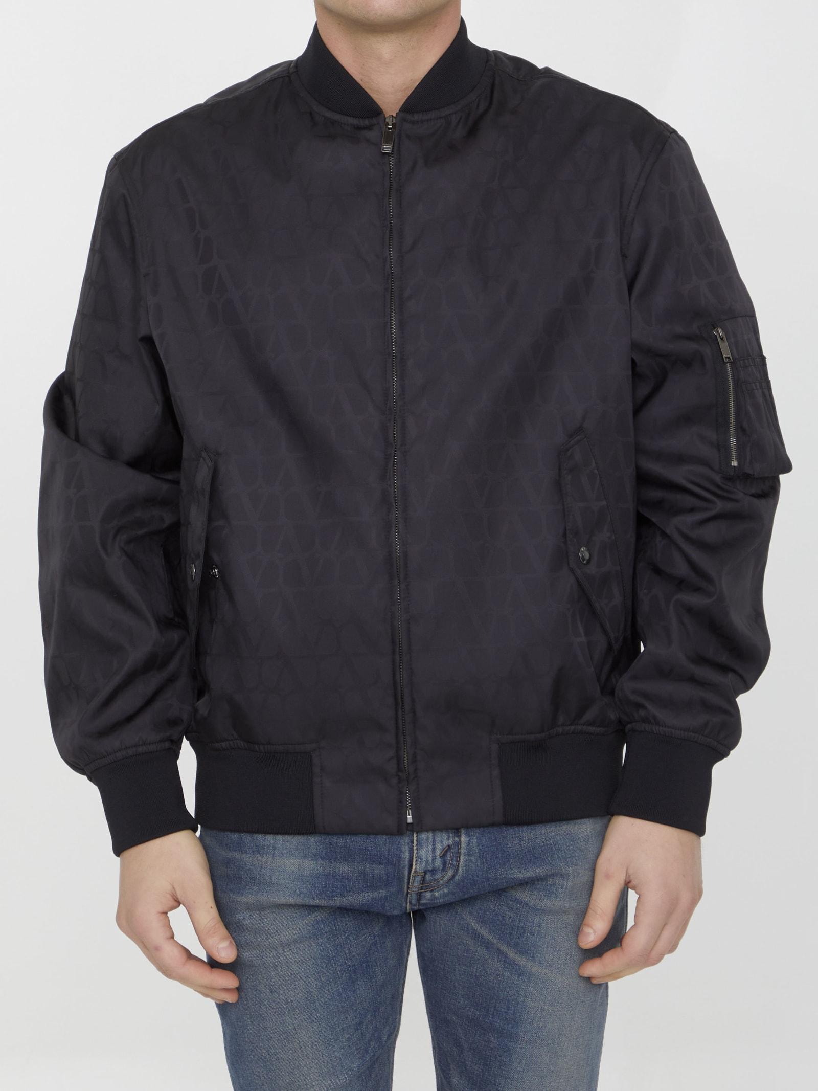 Valentino Logo Jacquard Stretch Bomber Jacket