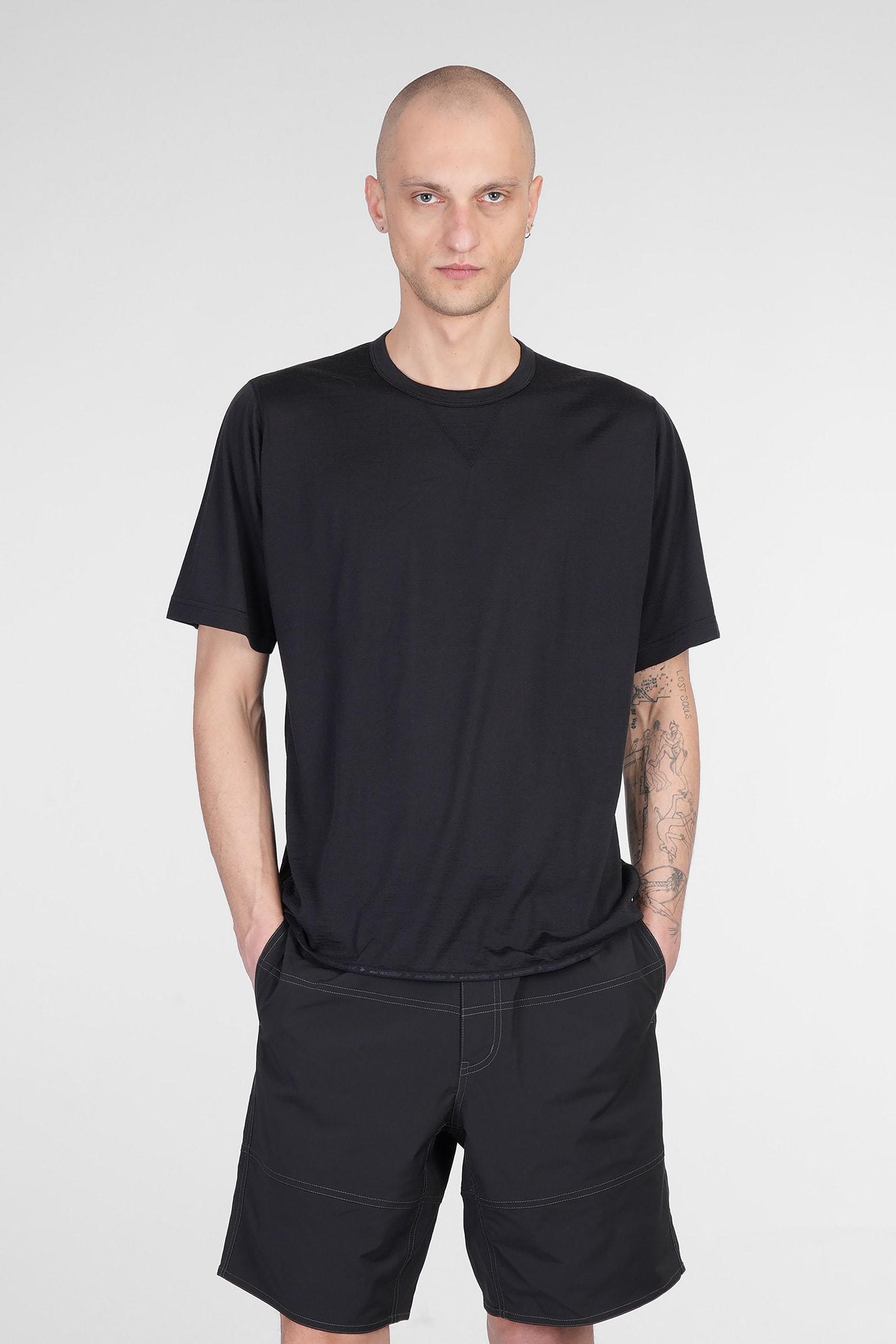 And Wander T-shirt In Black Wool